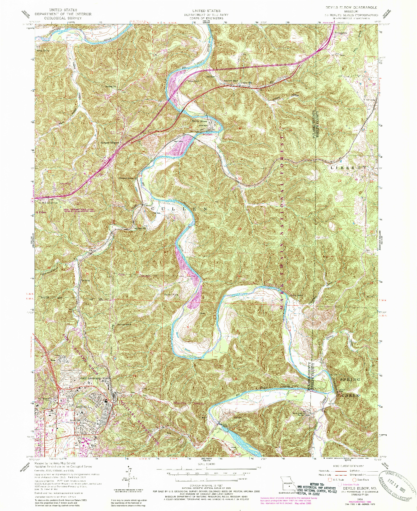 USGS 1:24000-SCALE QUADRANGLE FOR DEVILS ELBOW, MO 1954