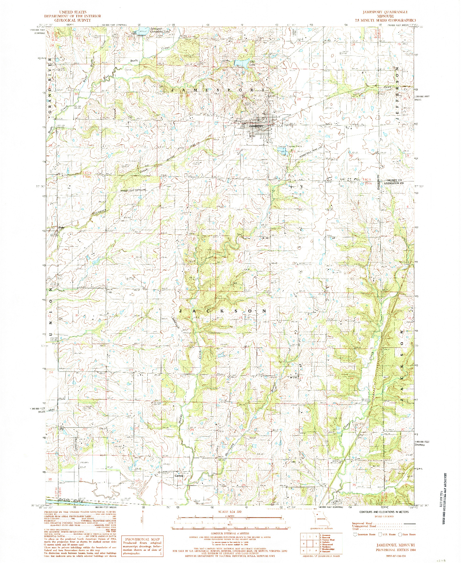 USGS 1:24000-SCALE QUADRANGLE FOR JAMESPORT, MO 1984