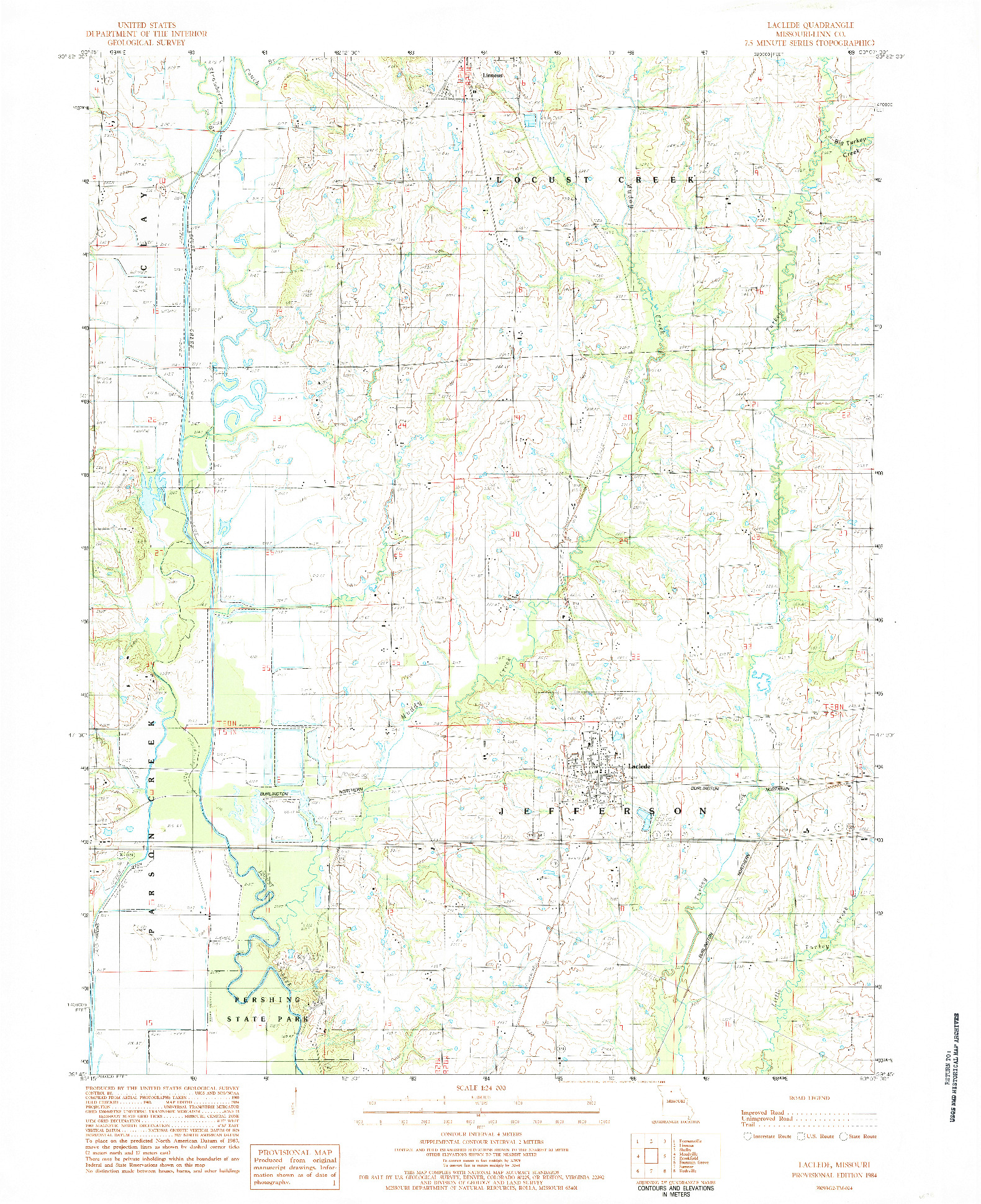USGS 1:24000-SCALE QUADRANGLE FOR LACLEDE, MO 1984