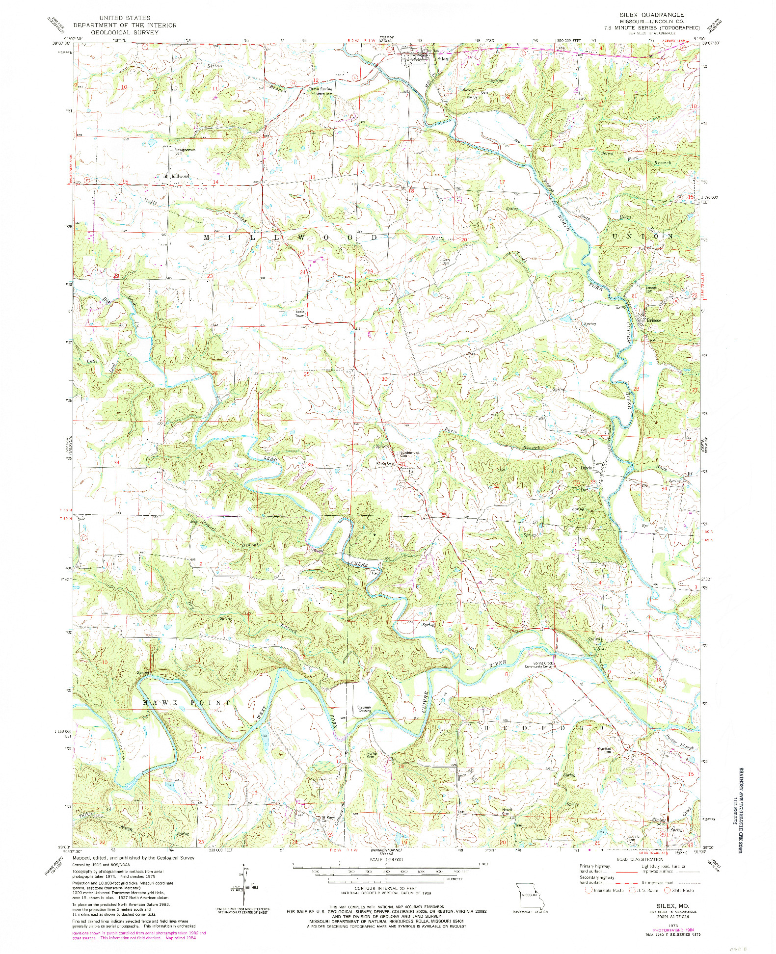 USGS 1:24000-SCALE QUADRANGLE FOR SILEX, MO 1975