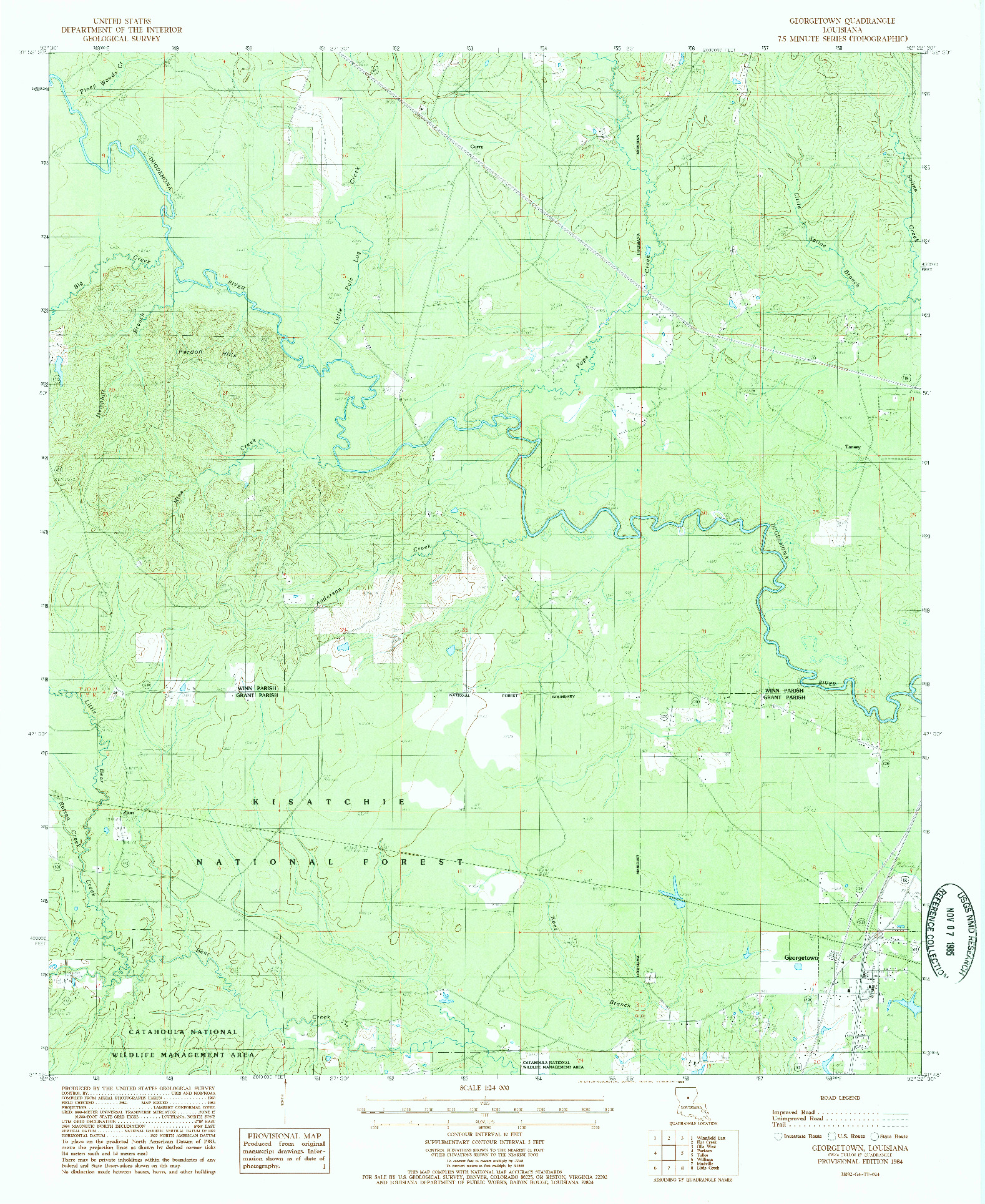 USGS 1:24000-SCALE QUADRANGLE FOR GEORGETOWN, LA 1984