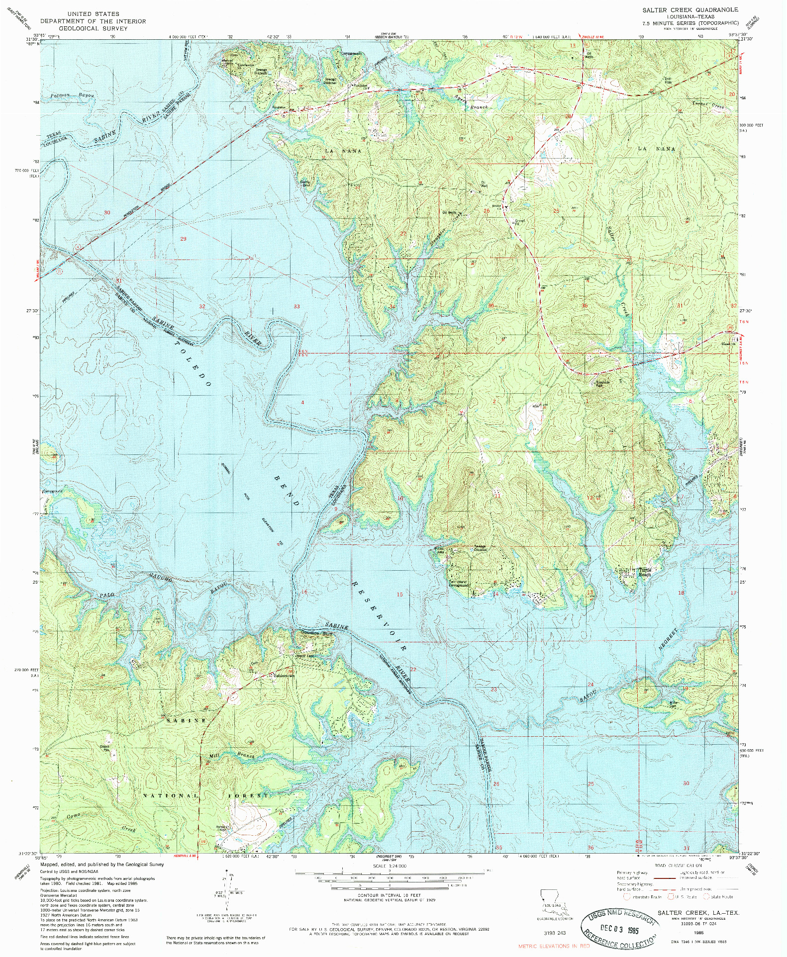 USGS 1:24000-SCALE QUADRANGLE FOR SALTER CREEK, LA 1985