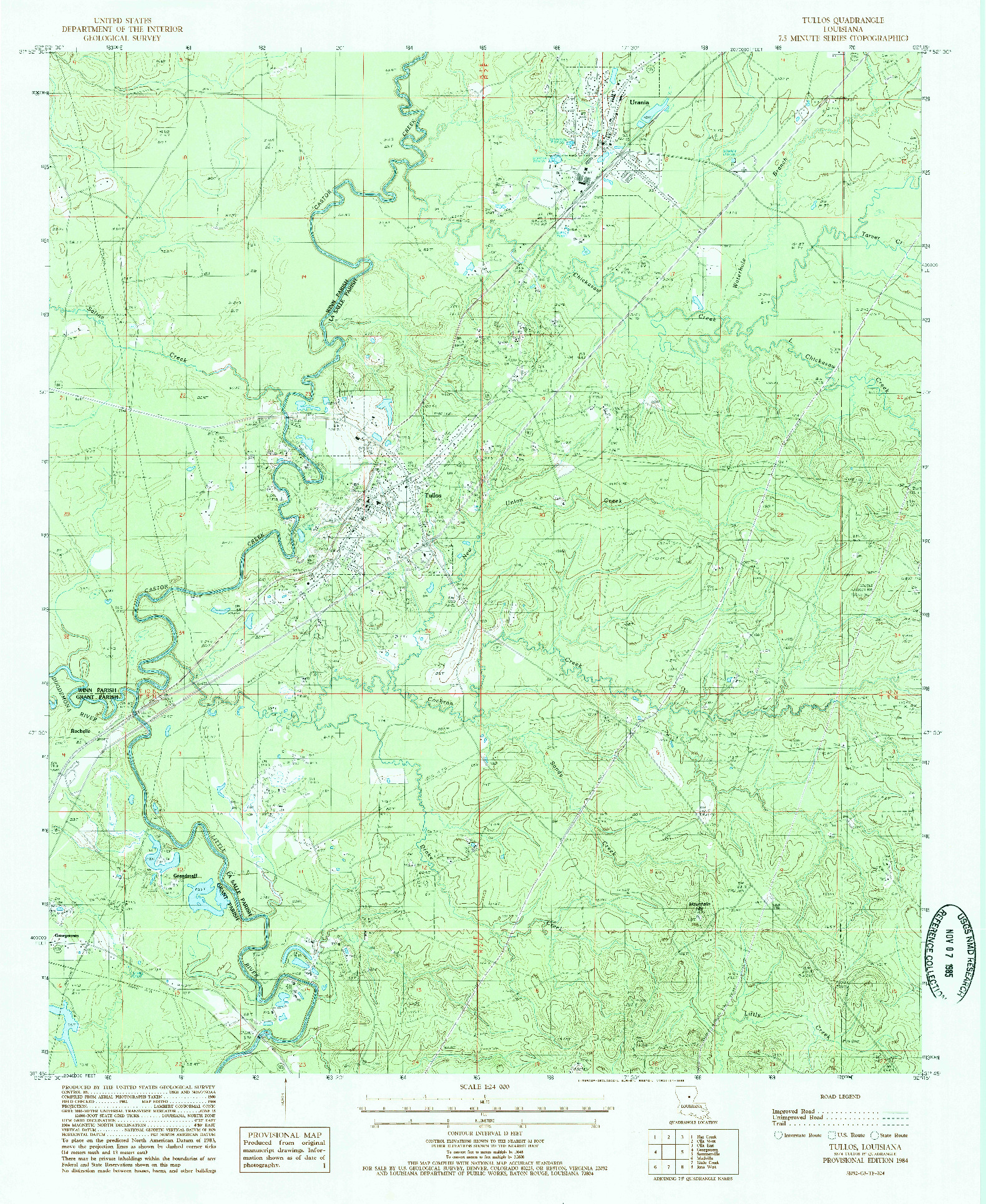 USGS 1:24000-SCALE QUADRANGLE FOR TULLOS, LA 1984