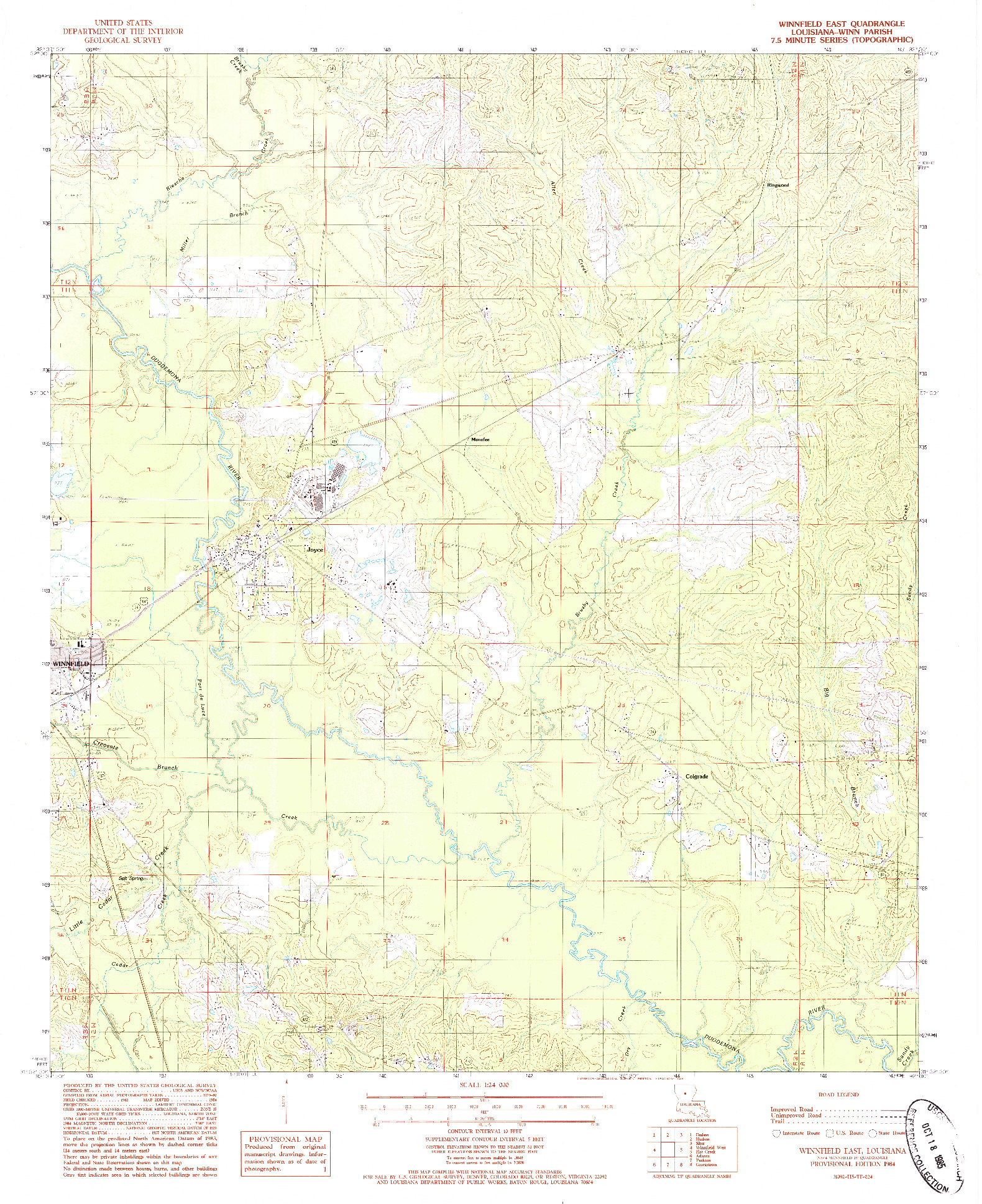USGS 1:24000-SCALE QUADRANGLE FOR WINNFIELD EAST, LA 1984