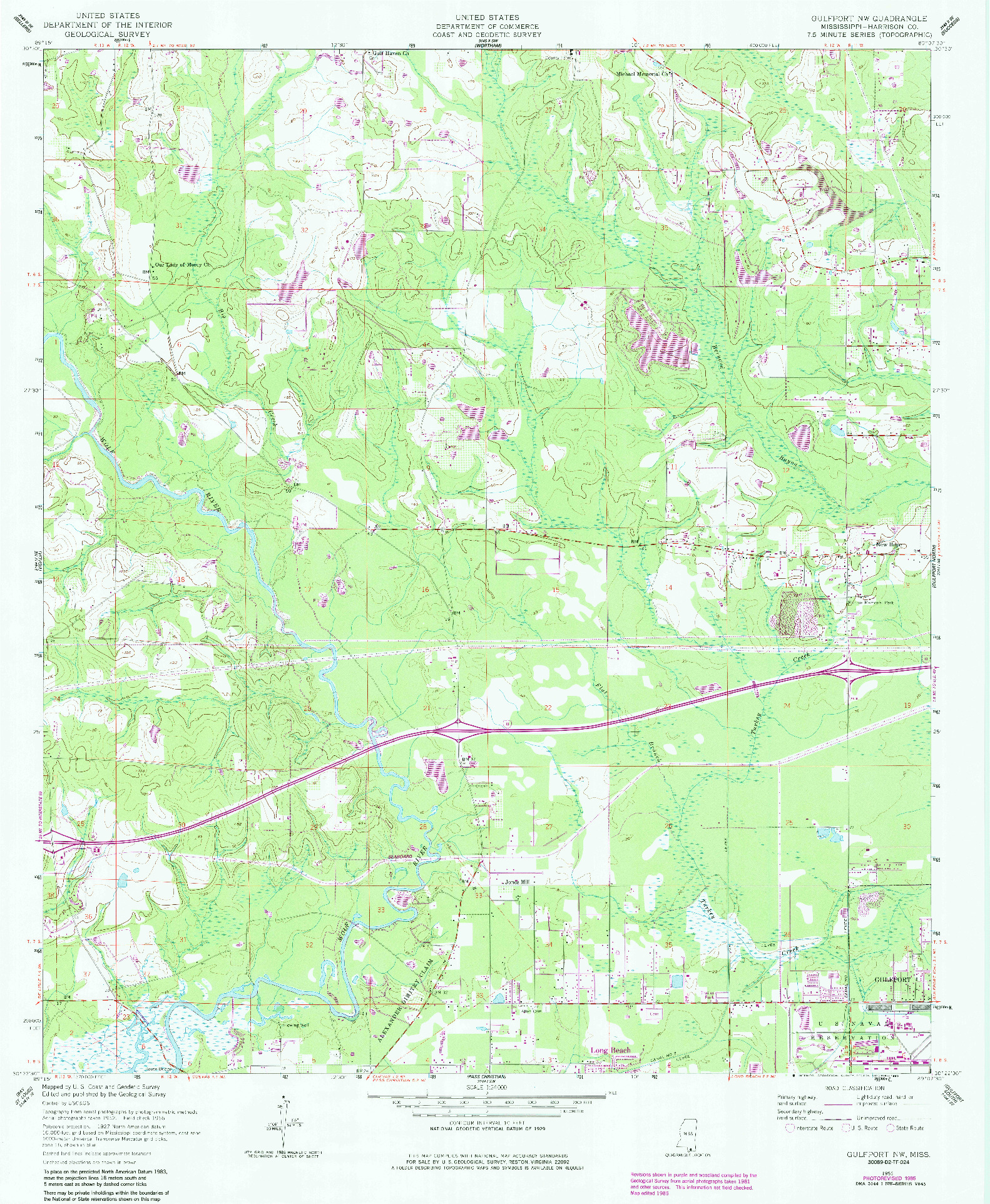 USGS 1:24000-SCALE QUADRANGLE FOR GULFPORT NW, MS 1956