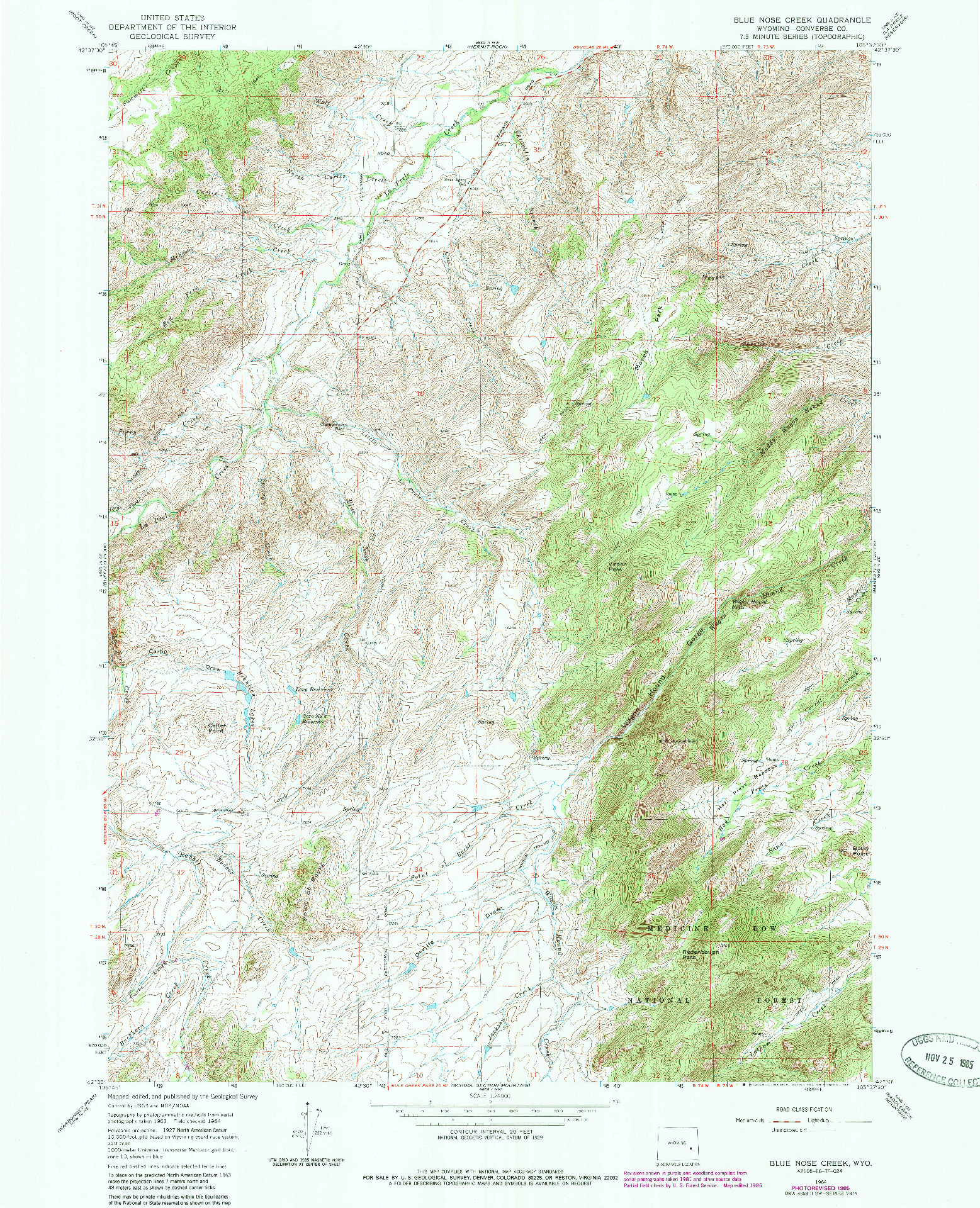 USGS 1:24000-SCALE QUADRANGLE FOR BLUE NOSE CREEK, WY 1964