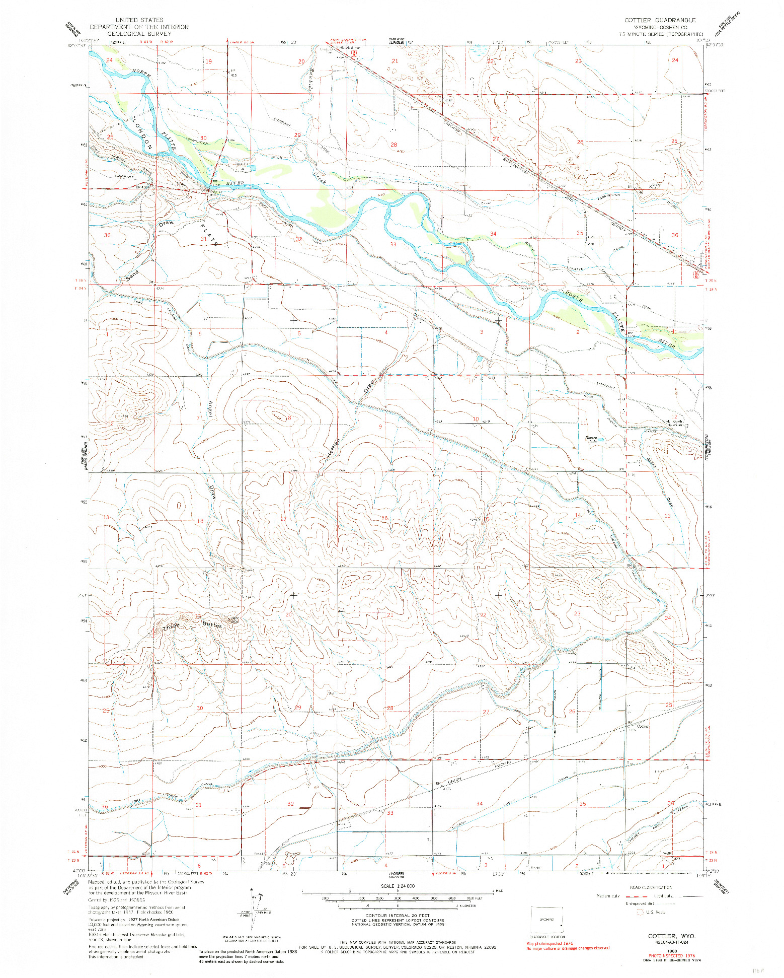 USGS 1:24000-SCALE QUADRANGLE FOR COTTIER, WY 1960