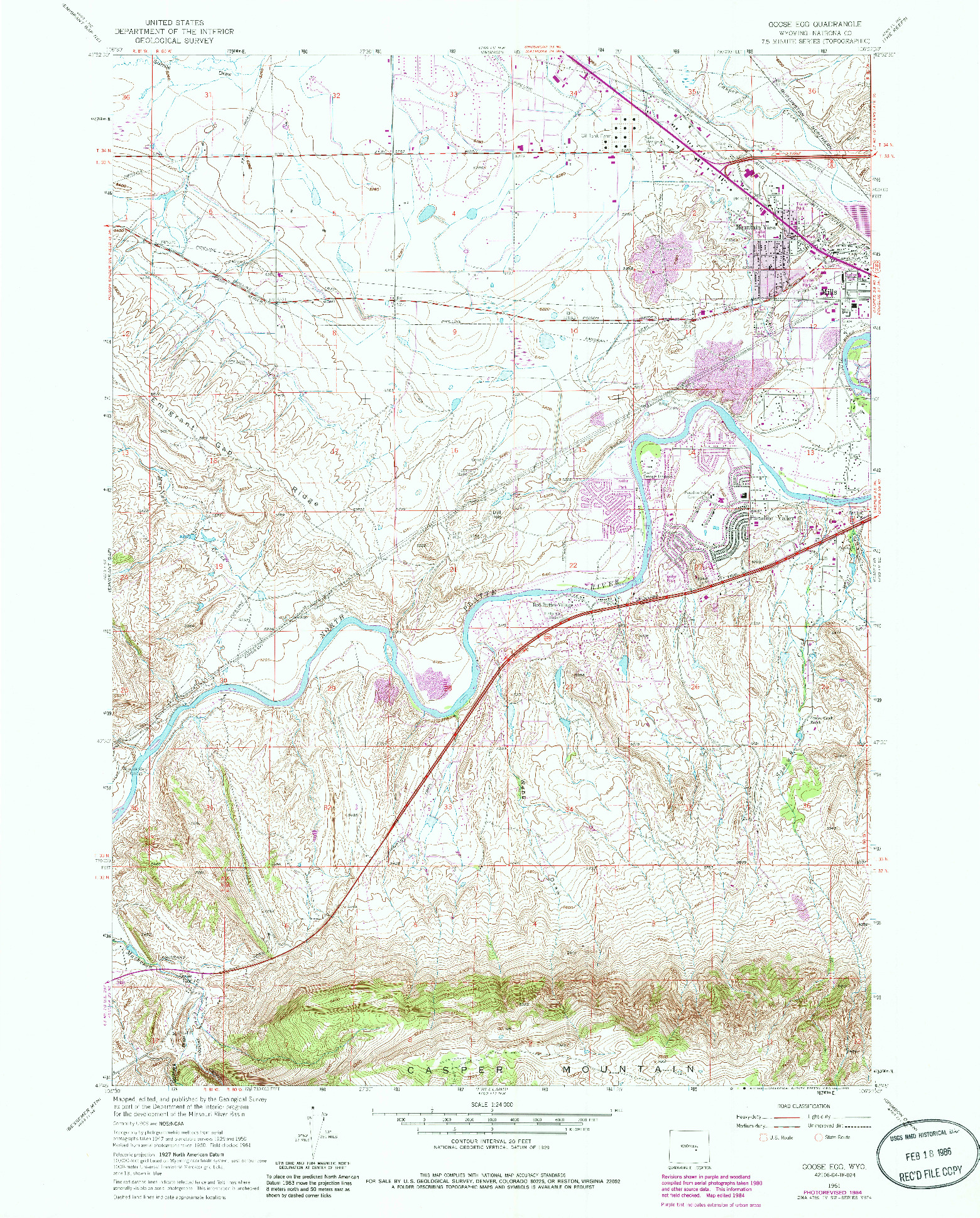 USGS 1:24000-SCALE QUADRANGLE FOR GOOSE EGG, WY 1961