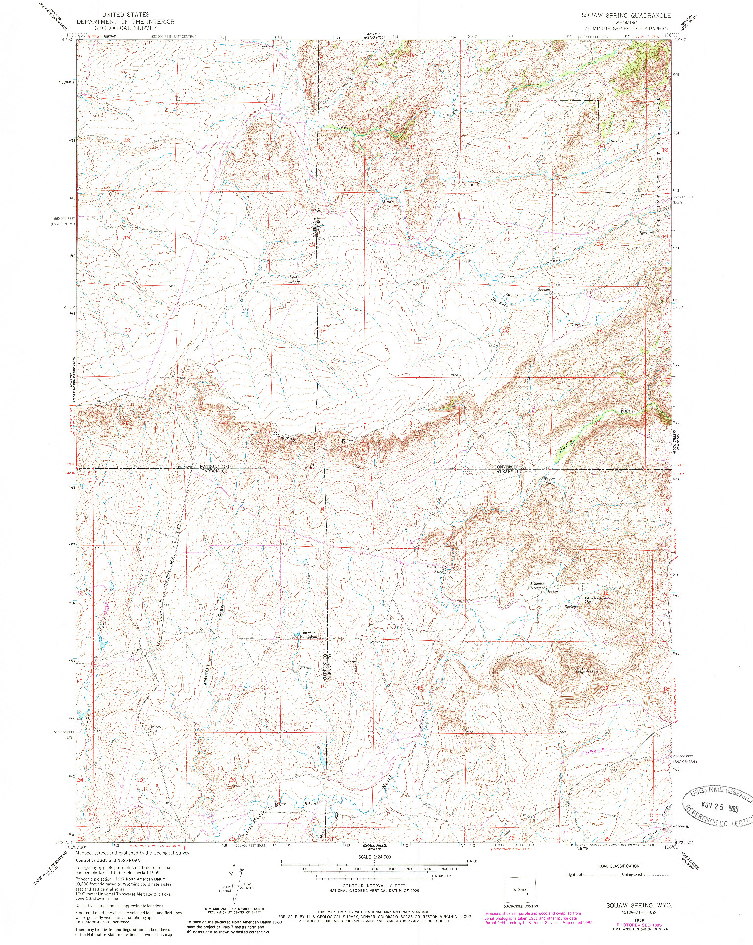 USGS 1:24000-SCALE QUADRANGLE FOR SQUAW SPRING, WY 1959