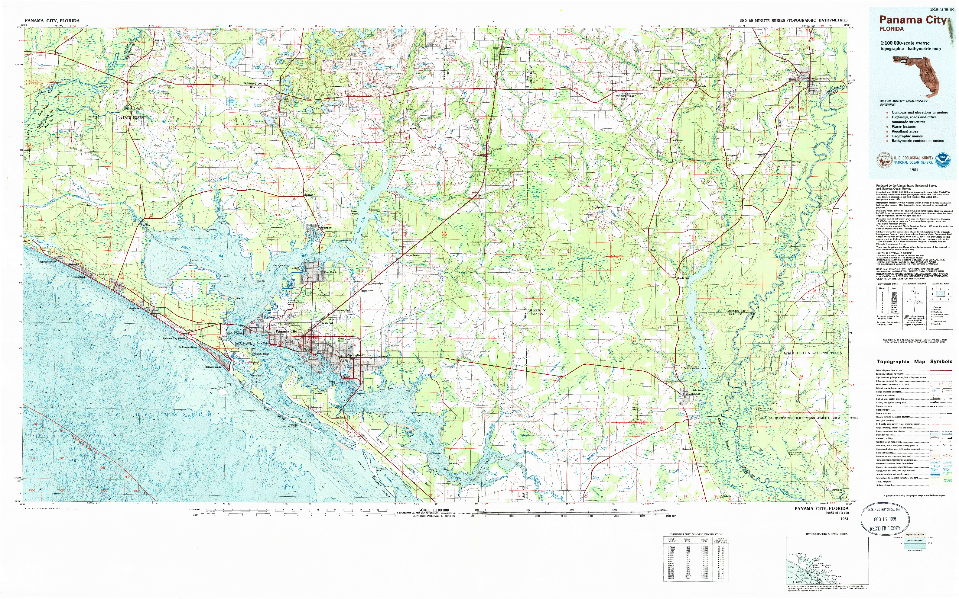 USGS 1:100000-SCALE QUADRANGLE FOR PANAMA CITY, FL 1981