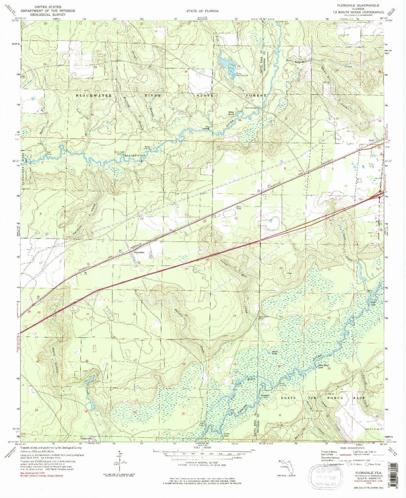 USGS 1:24000-SCALE QUADRANGLE FOR FLORIDALE, FL 1973