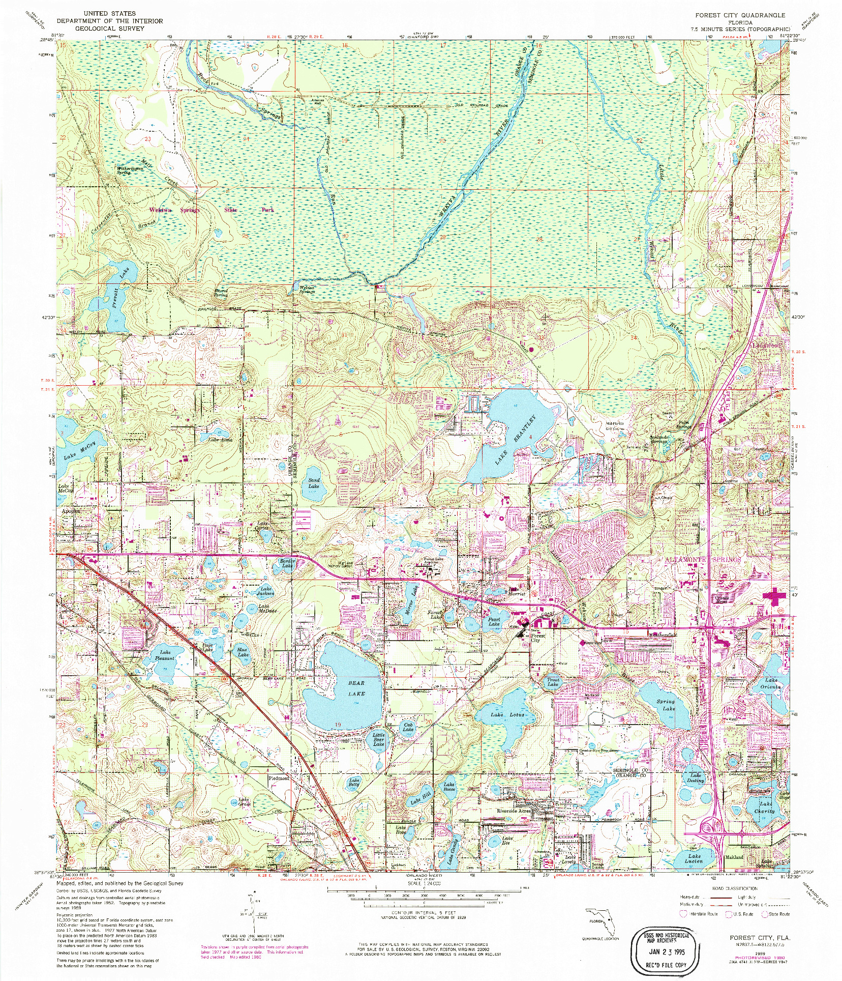 USGS 1:24000-SCALE QUADRANGLE FOR FOREST CITY, FL 1959