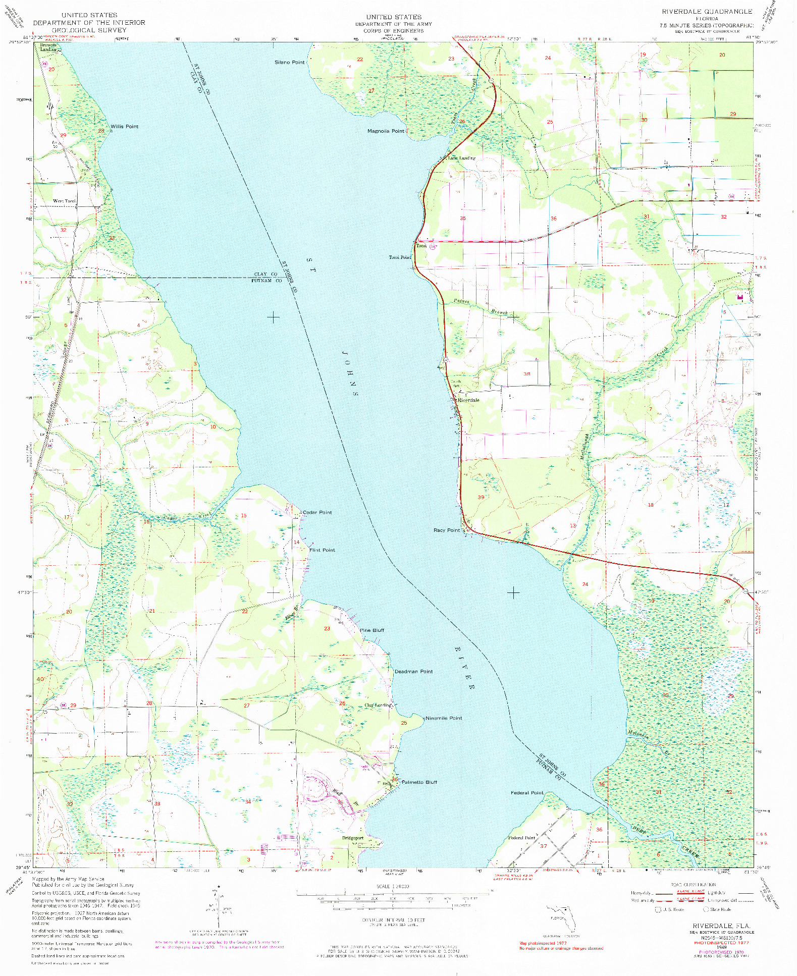 USGS 1:24000-SCALE QUADRANGLE FOR RIVERDALE, FL 1949
