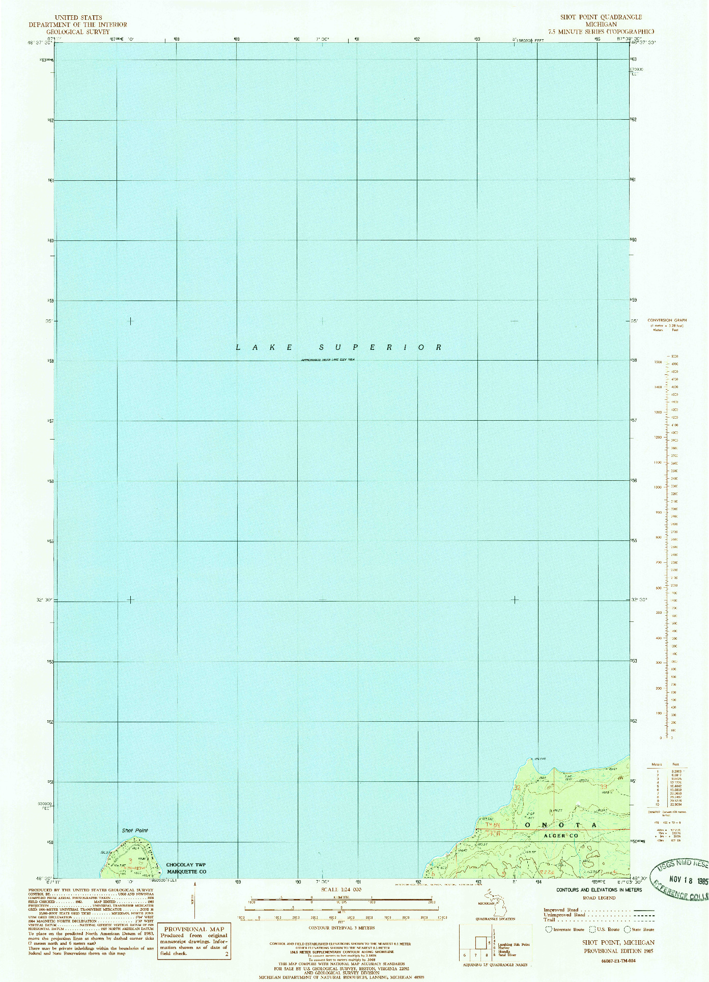 USGS 1:24000-SCALE QUADRANGLE FOR SHOT POINT, MI 1985