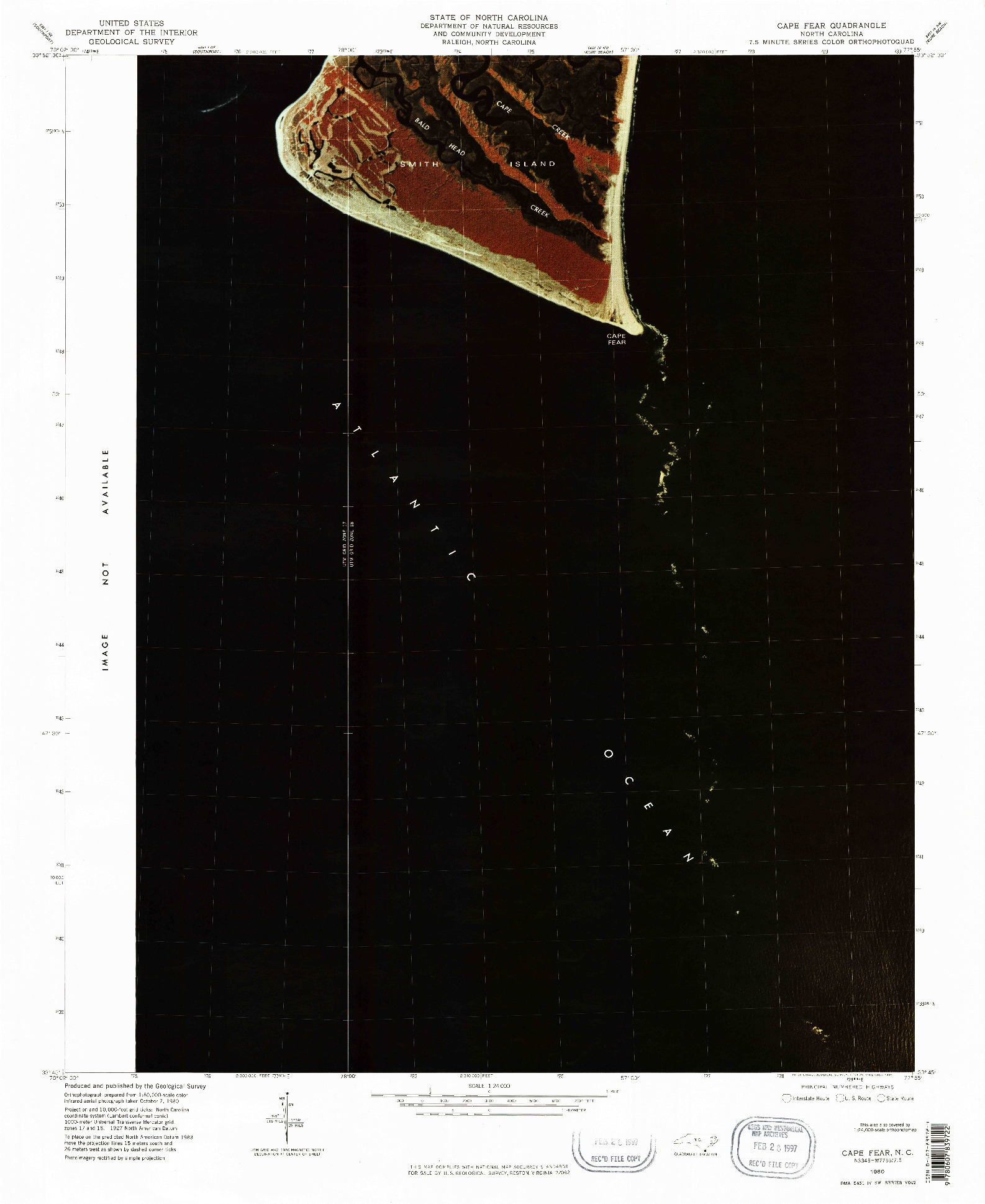 USGS 1:24000-SCALE QUADRANGLE FOR CAPE FEAR, NC 1980