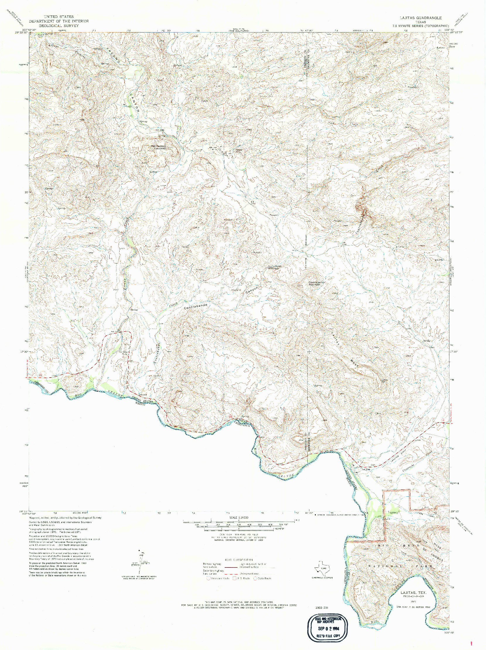 USGS 1:24000-SCALE QUADRANGLE FOR LAJITAS, TX 1971