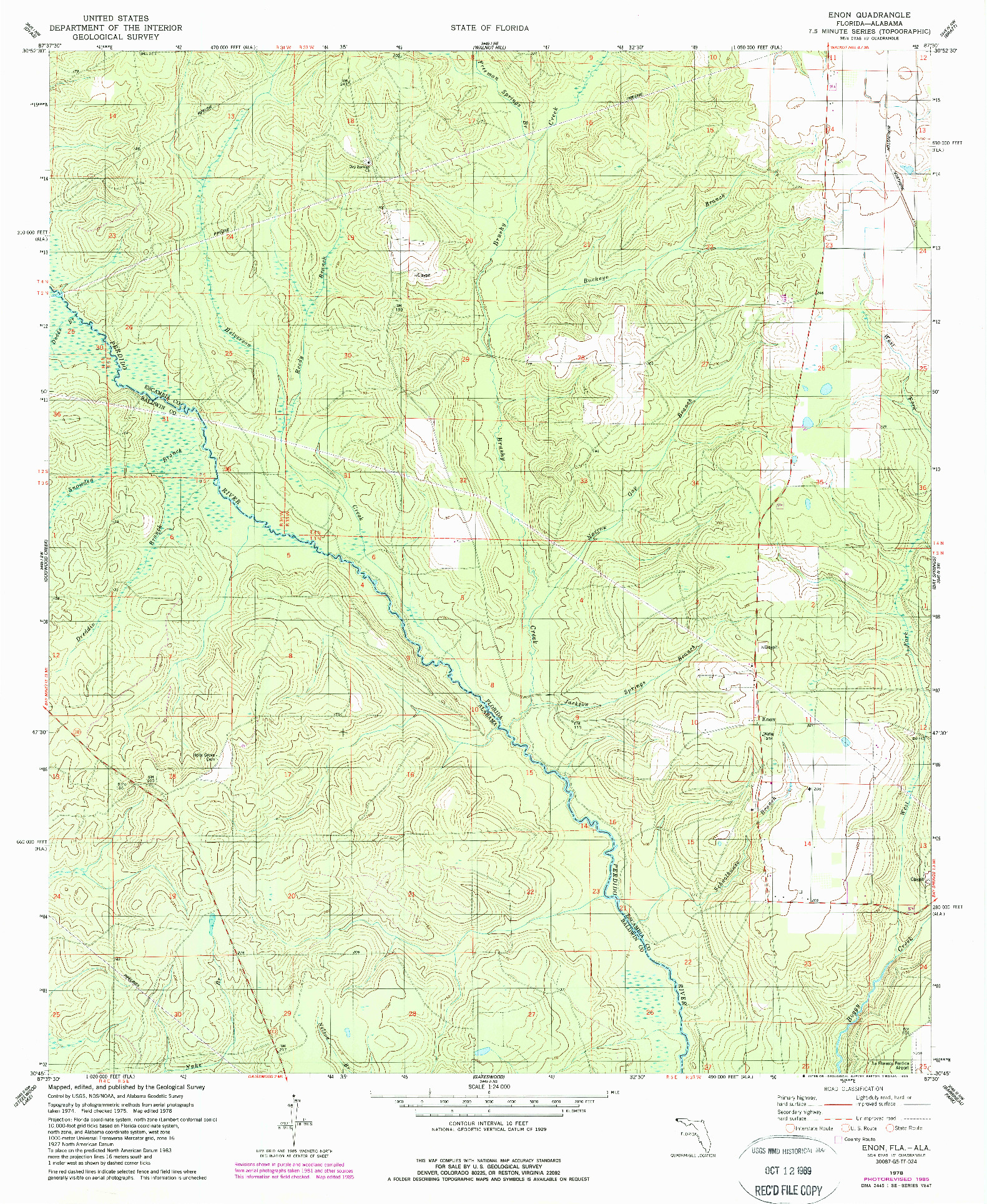 USGS 1:24000-SCALE QUADRANGLE FOR ENON, FL 1978