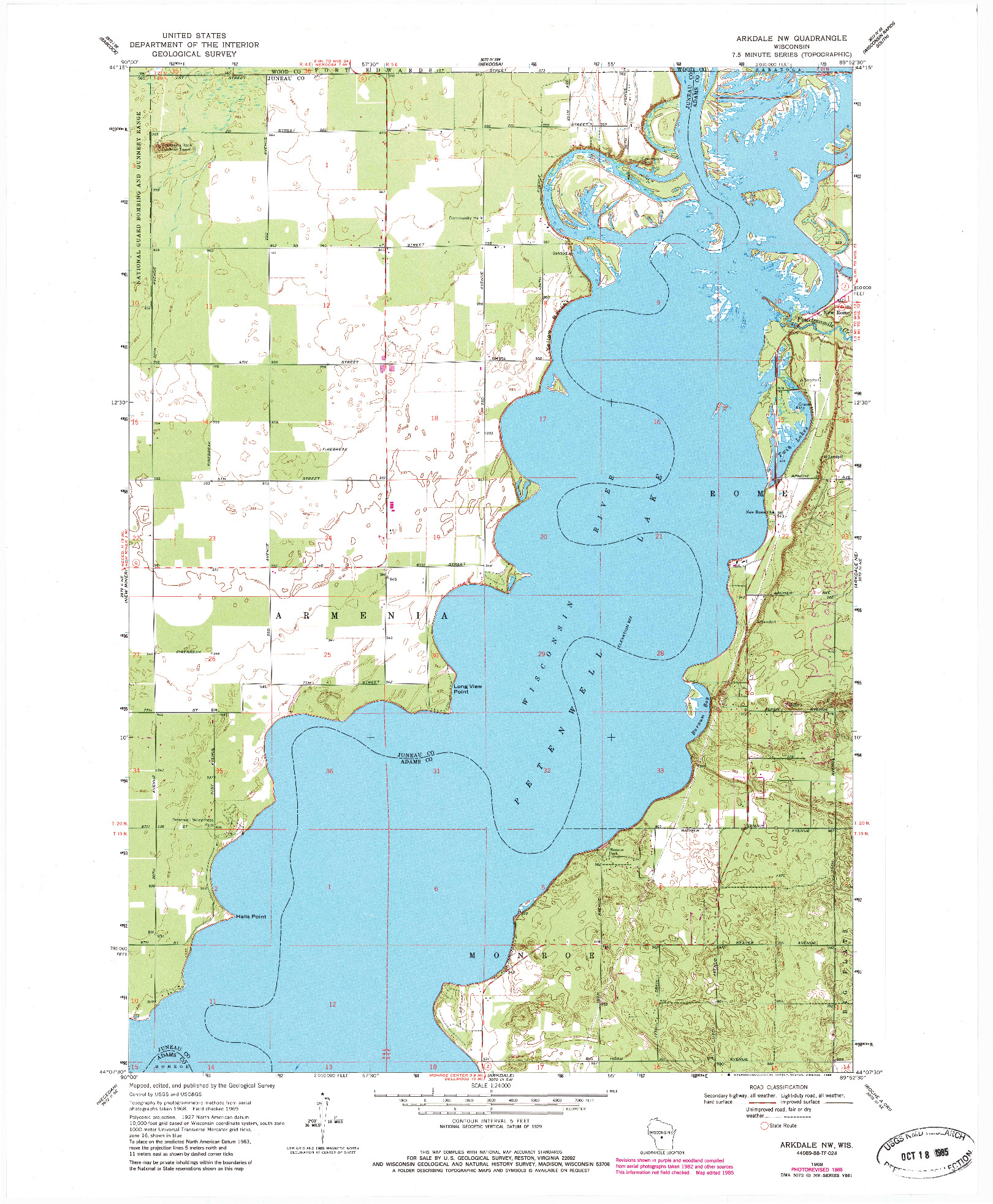 USGS 1:24000-SCALE QUADRANGLE FOR ARKDALE NW, WI 1969