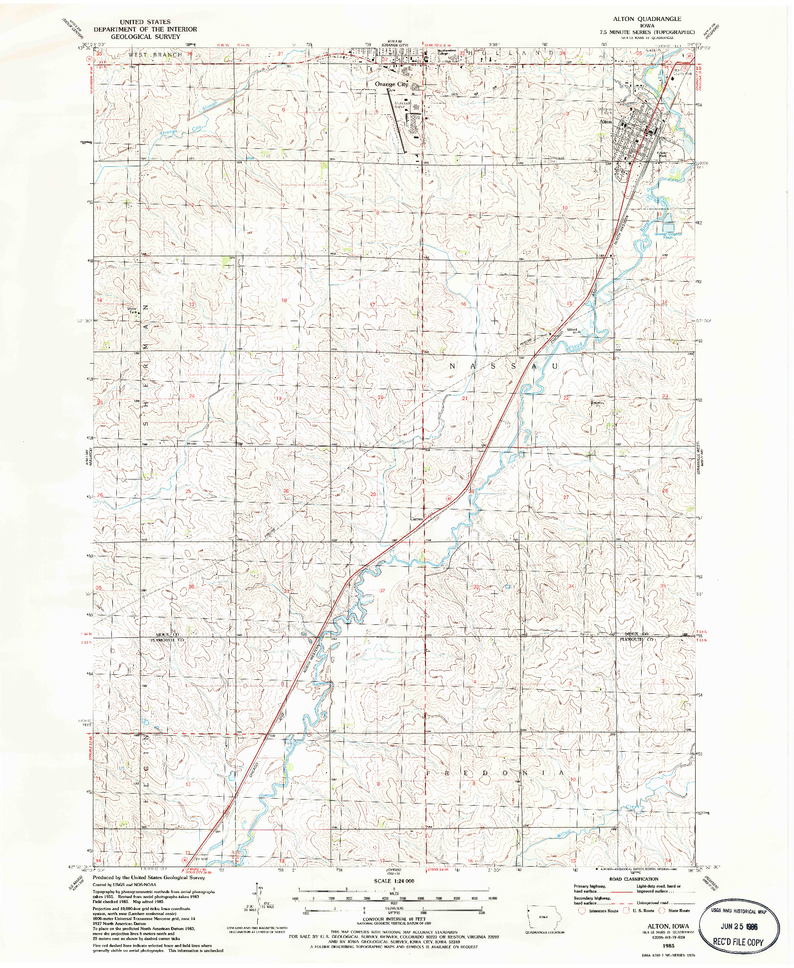 USGS 1:24000-SCALE QUADRANGLE FOR ALTON, IA 1985