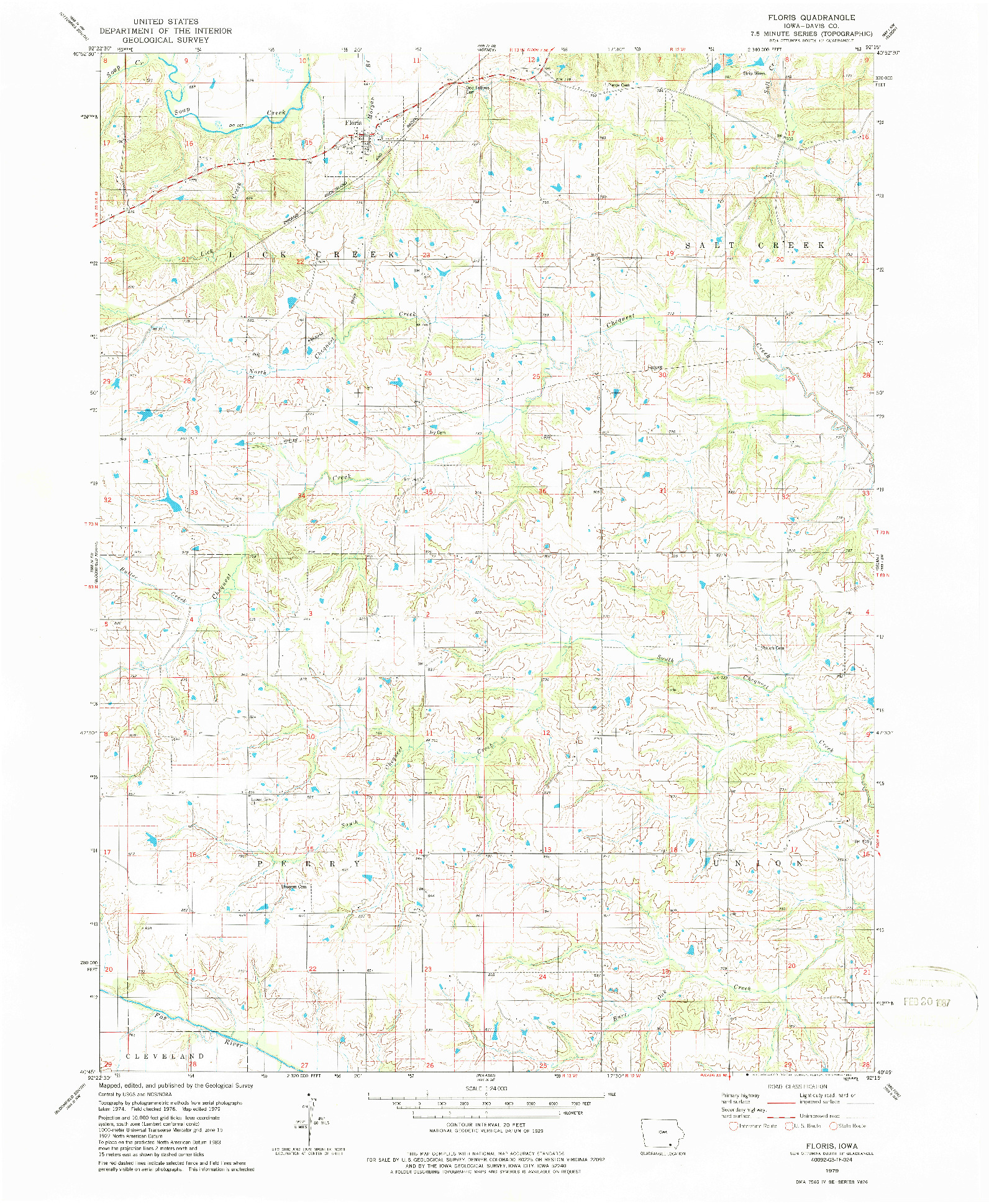 USGS 1:24000-SCALE QUADRANGLE FOR FLORIS, IA 1979