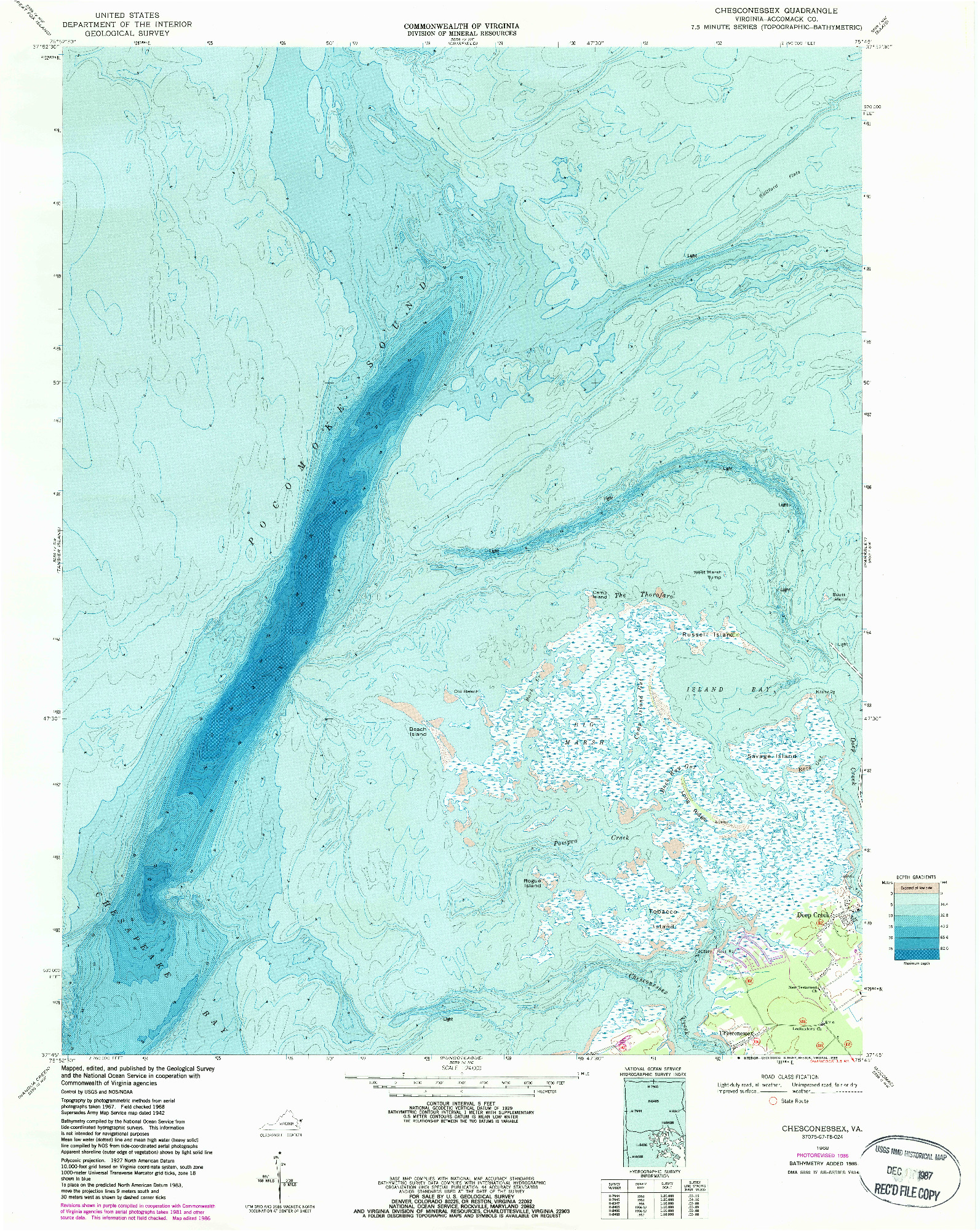 USGS 1:24000-SCALE QUADRANGLE FOR CHESCONESSEX, VA 1968