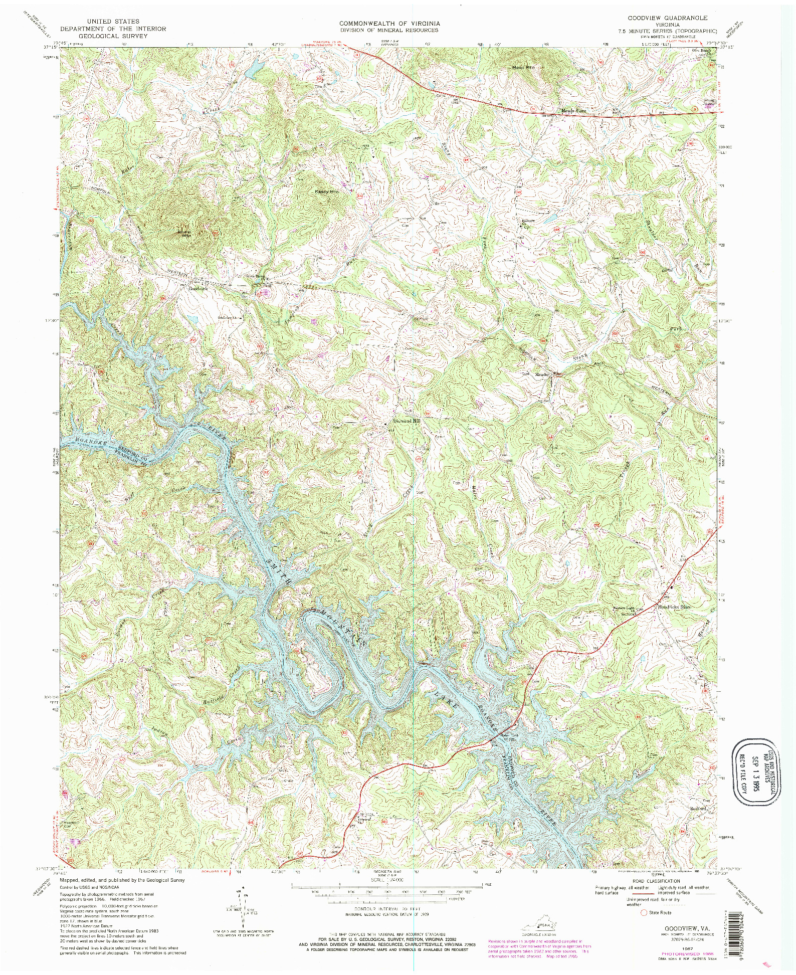 USGS 1:24000-SCALE QUADRANGLE FOR GOODVIEW, VA 1967