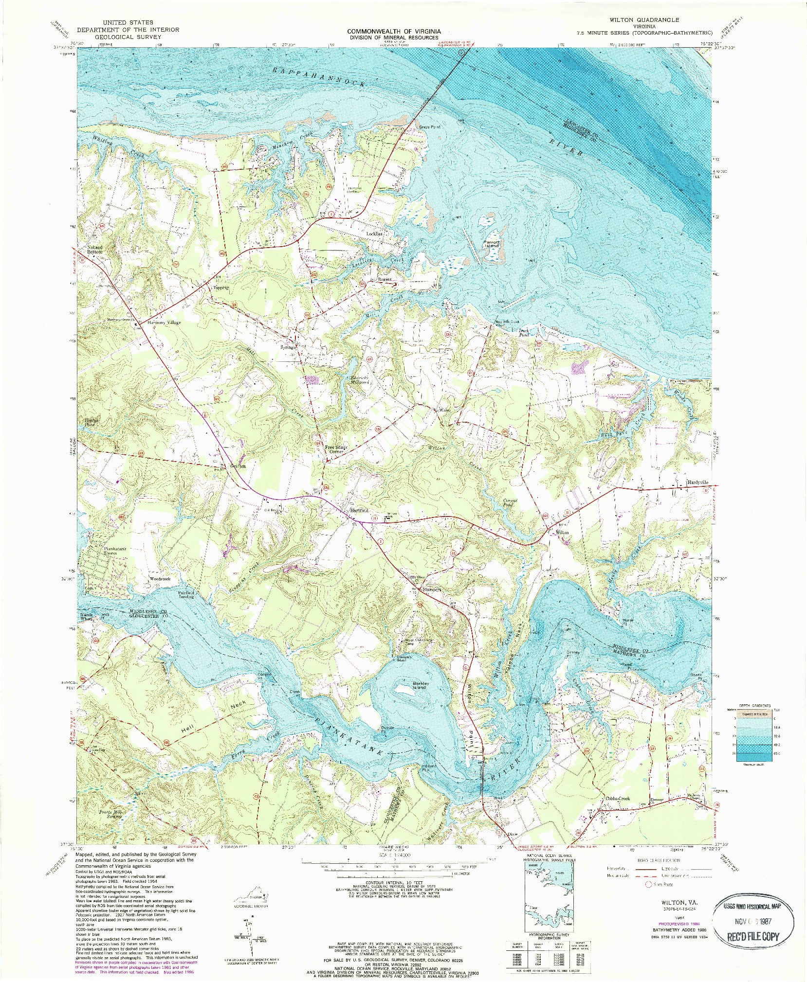 USGS 1:24000-SCALE QUADRANGLE FOR WILTON, VA 1964