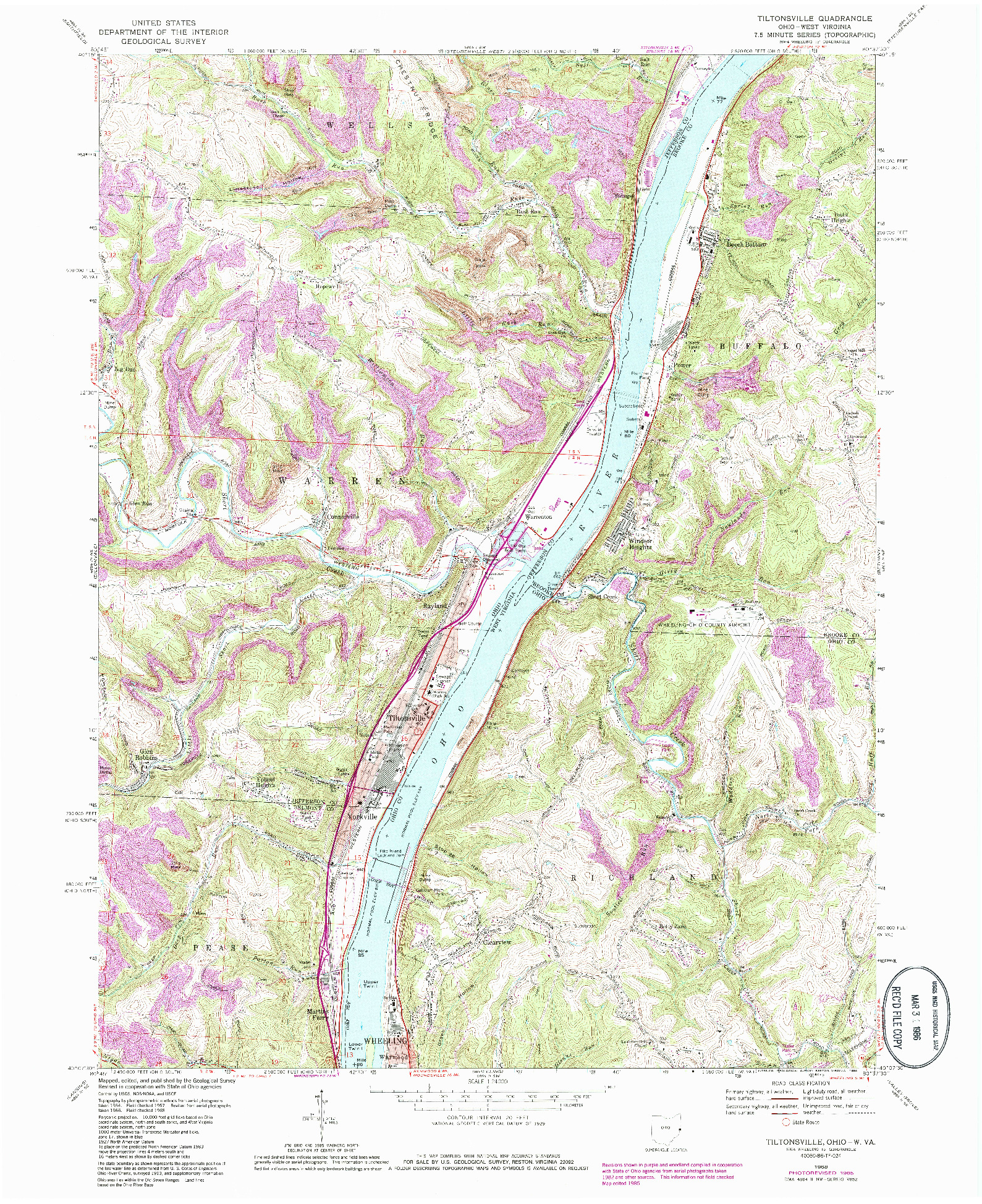 USGS 1:24000-SCALE QUADRANGLE FOR TILTONSVILLE, OH 1968