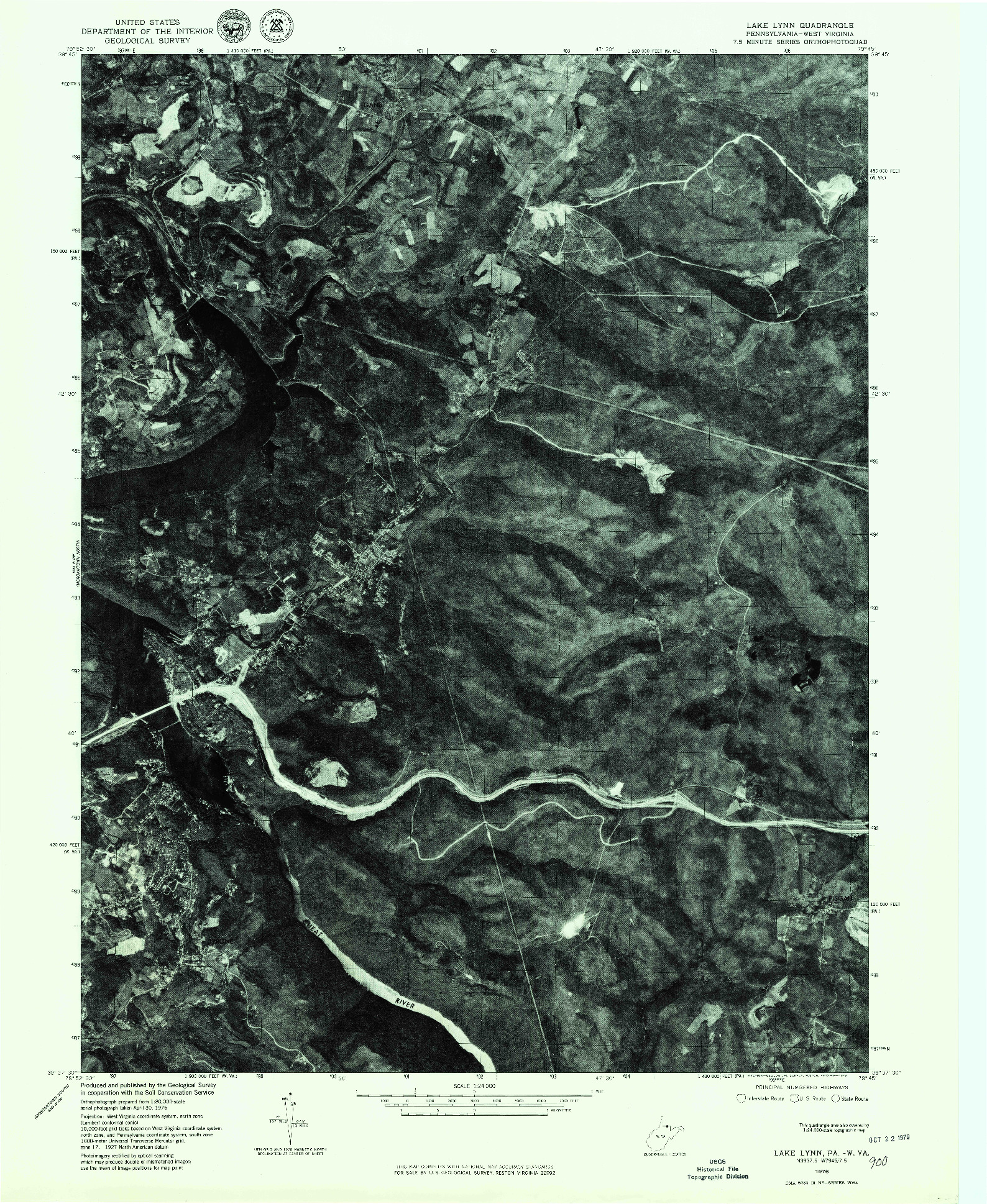 USGS 1:24000-SCALE QUADRANGLE FOR LAKE LYNN, PA 1960