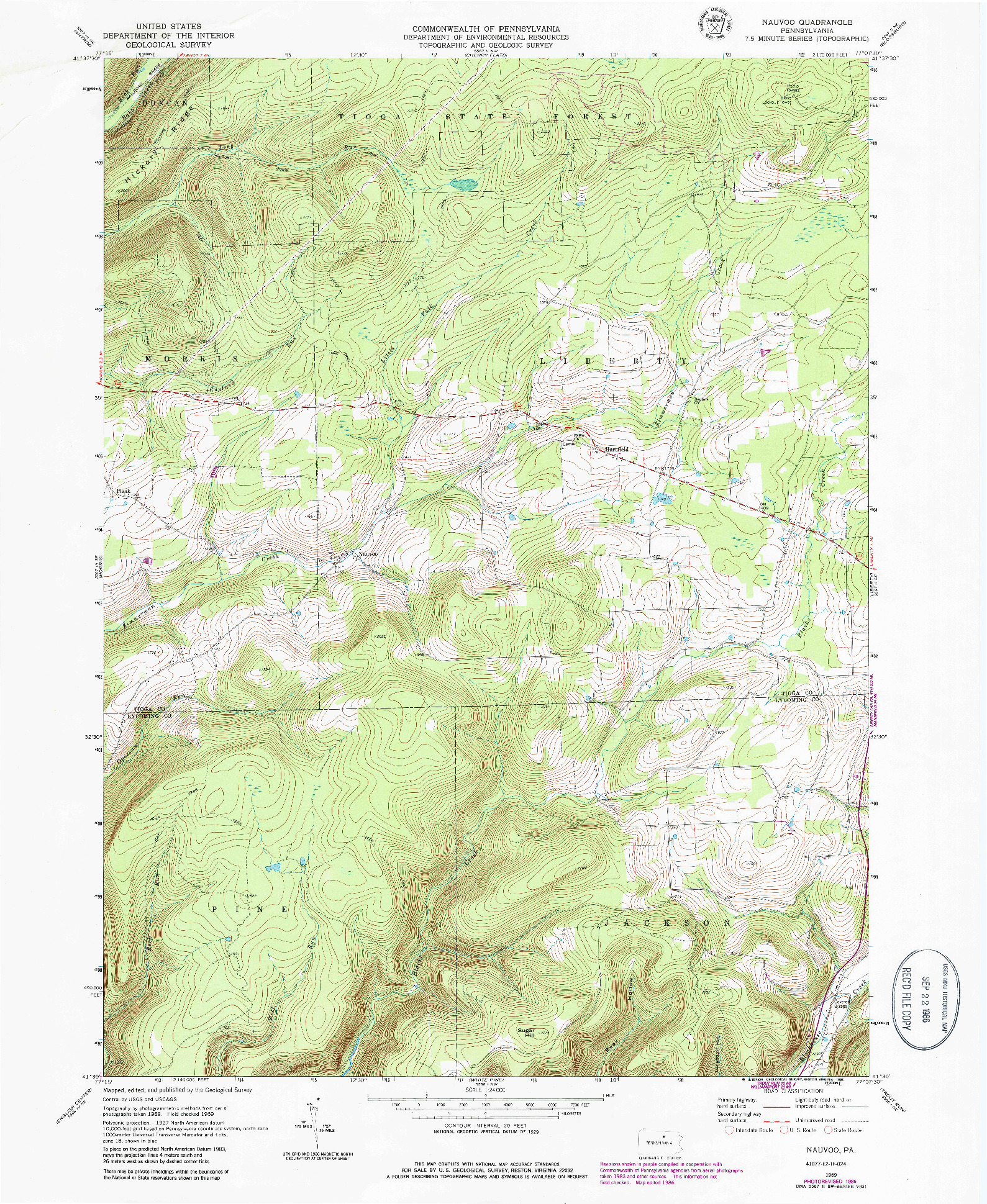 USGS 1:24000-SCALE QUADRANGLE FOR NAUVOO, PA 1969