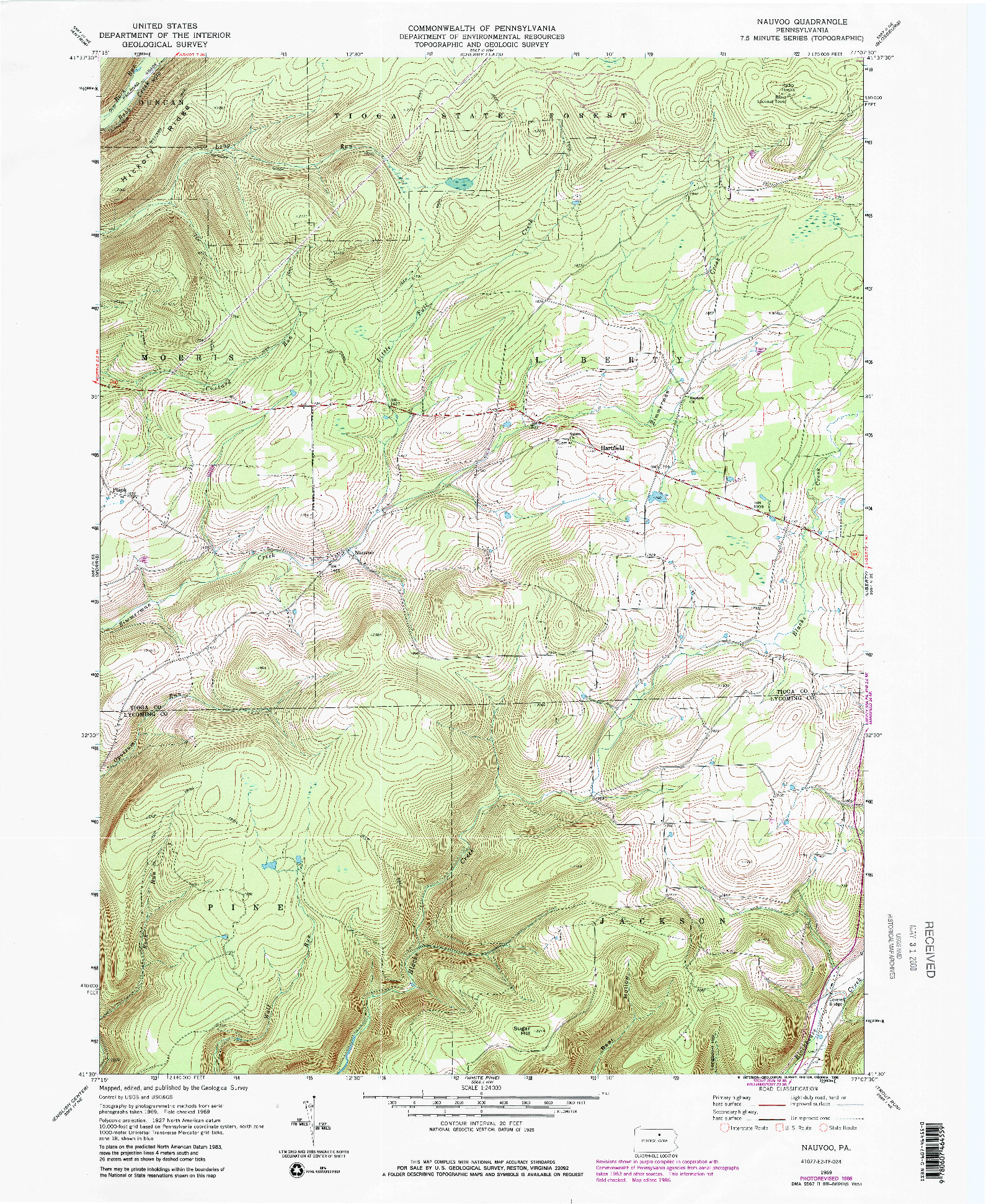 USGS 1:24000-SCALE QUADRANGLE FOR NAUVOO, PA 1969