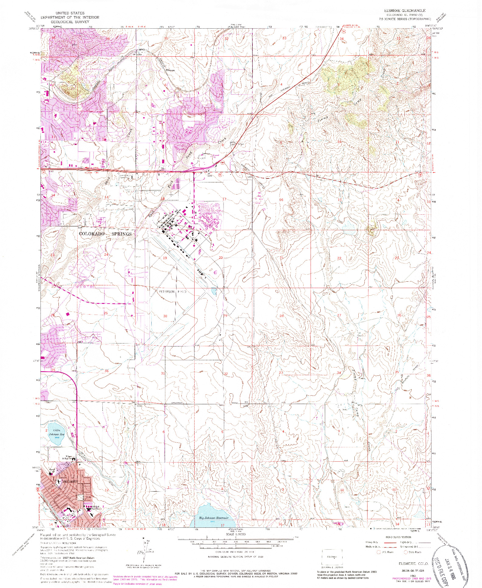 USGS 1:24000-SCALE QUADRANGLE FOR ELSMERE, CO 1961