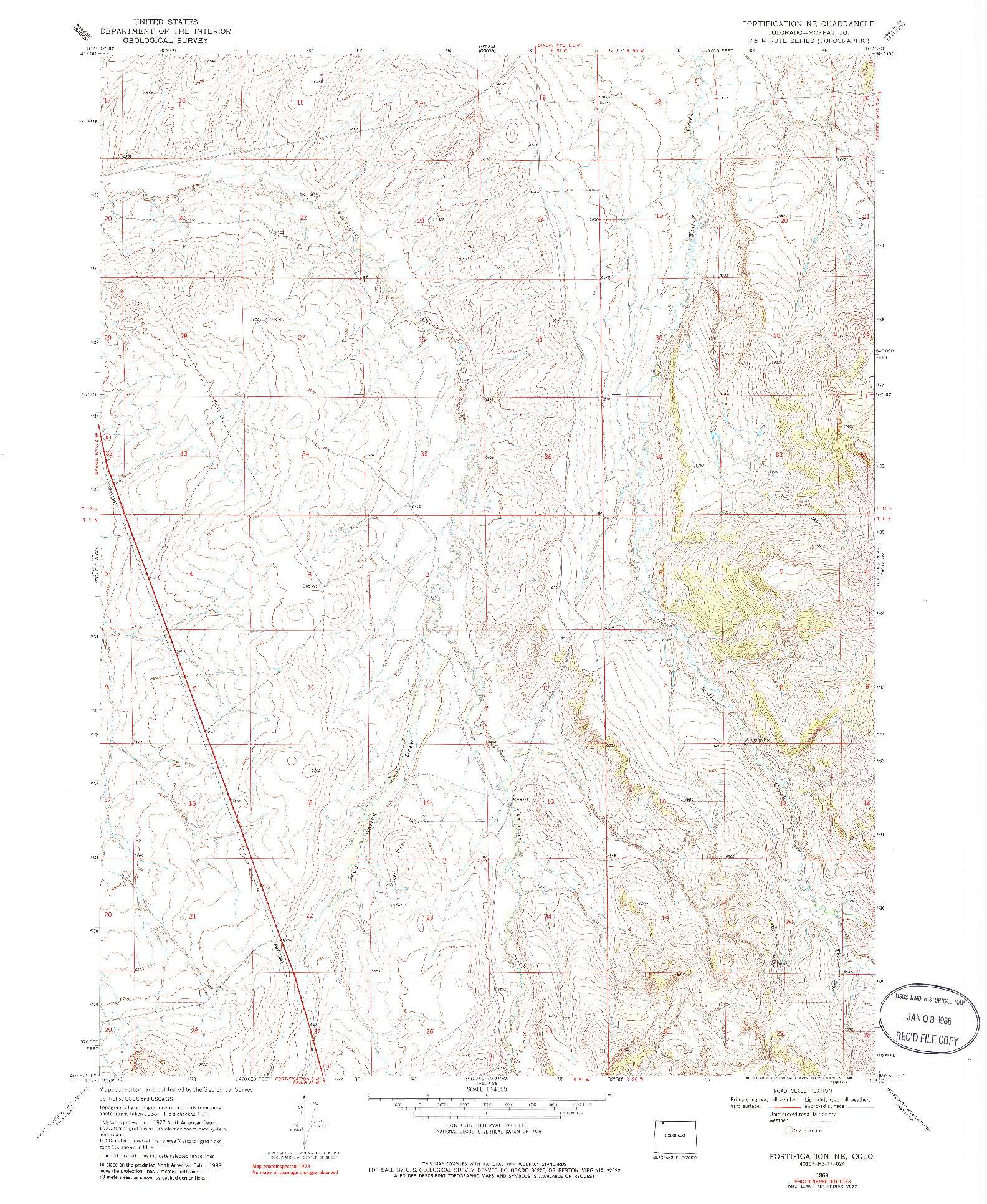 USGS 1:24000-SCALE QUADRANGLE FOR FORTIFICATION NE, CO 1969