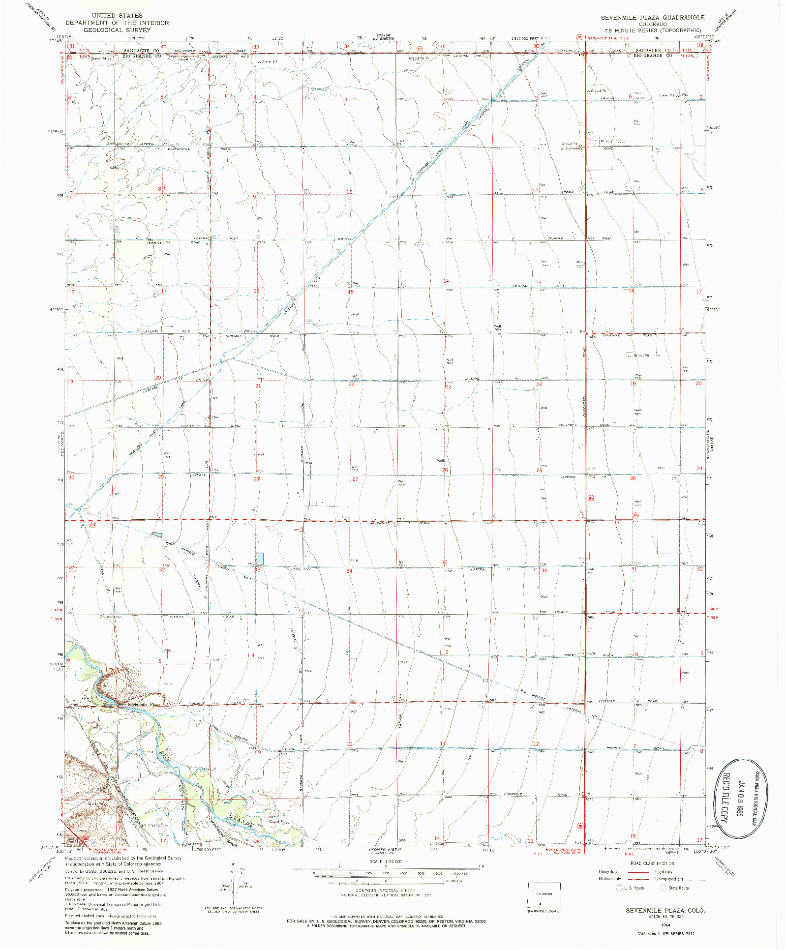 USGS 1:24000-SCALE QUADRANGLE FOR SEVENMILE PLAZA, CO 1964