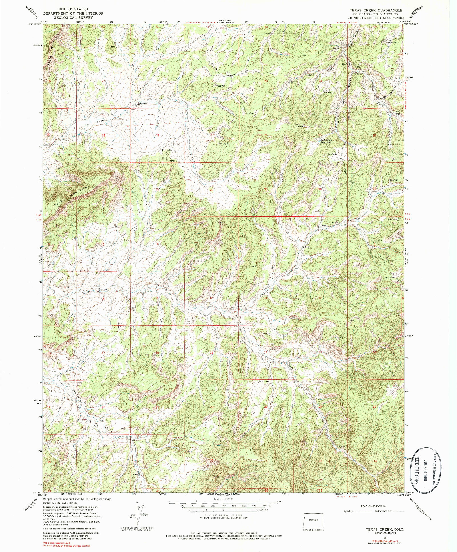 USGS 1:24000-SCALE QUADRANGLE FOR TEXAS CREEK, CO 1964