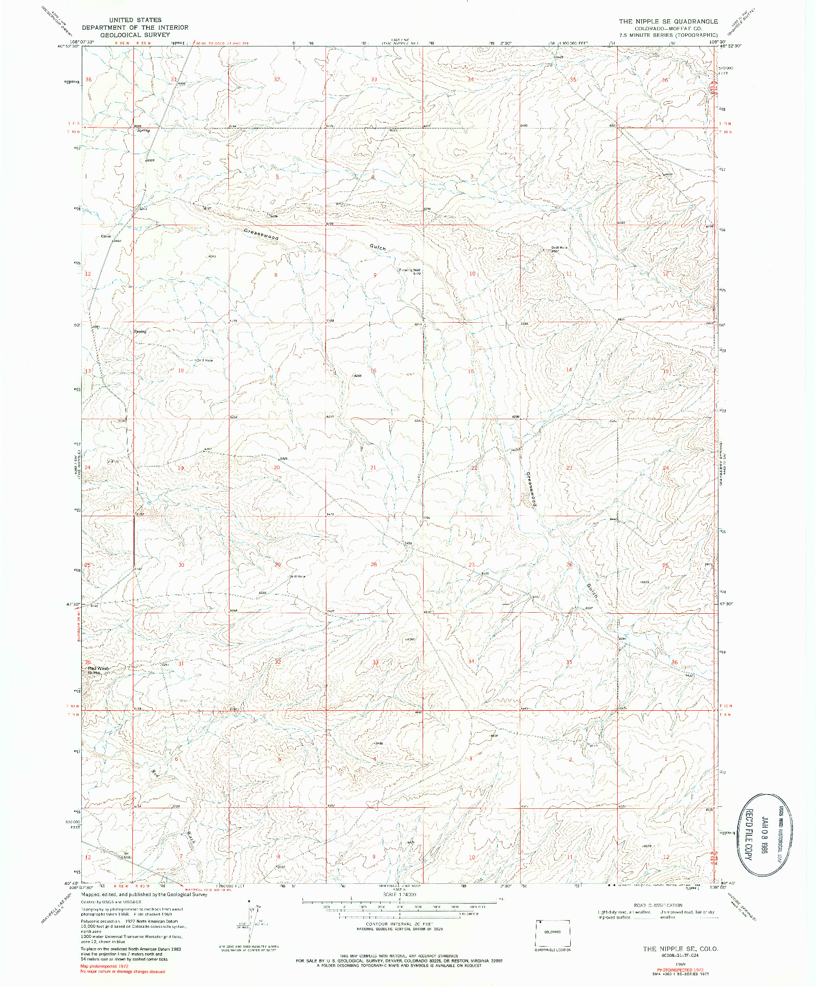 USGS 1:24000-SCALE QUADRANGLE FOR THE NIPPLE SE, CO 1969