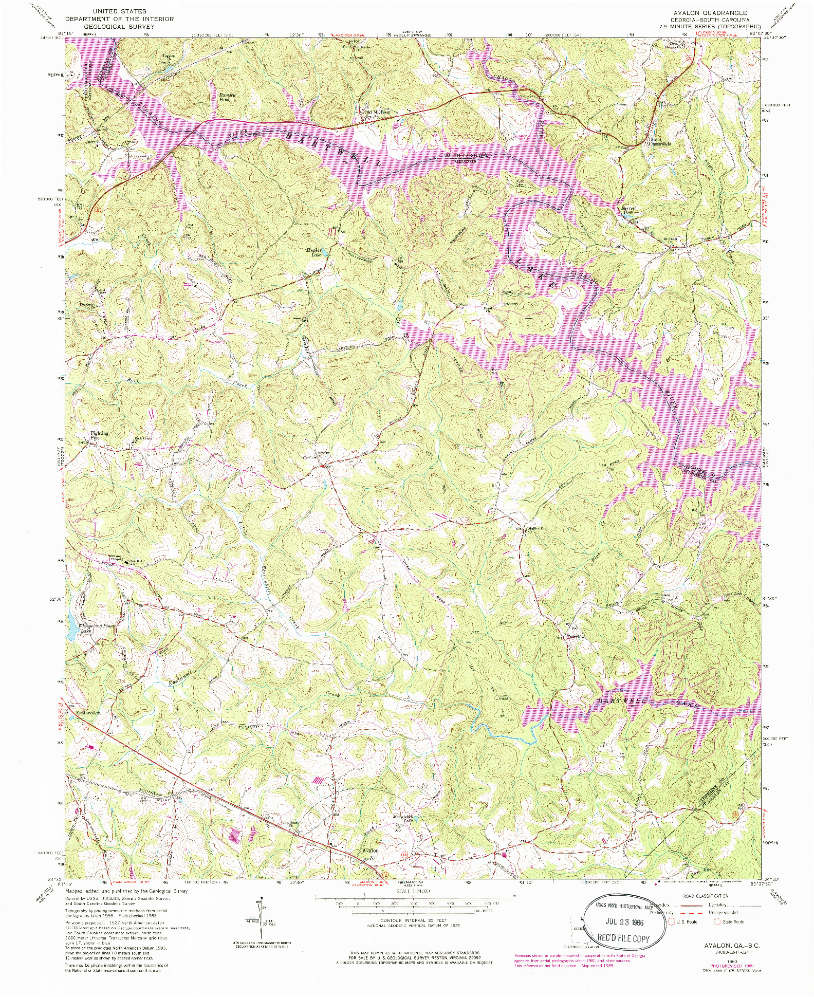 USGS 1:24000-SCALE QUADRANGLE FOR AVALON, GA 1963