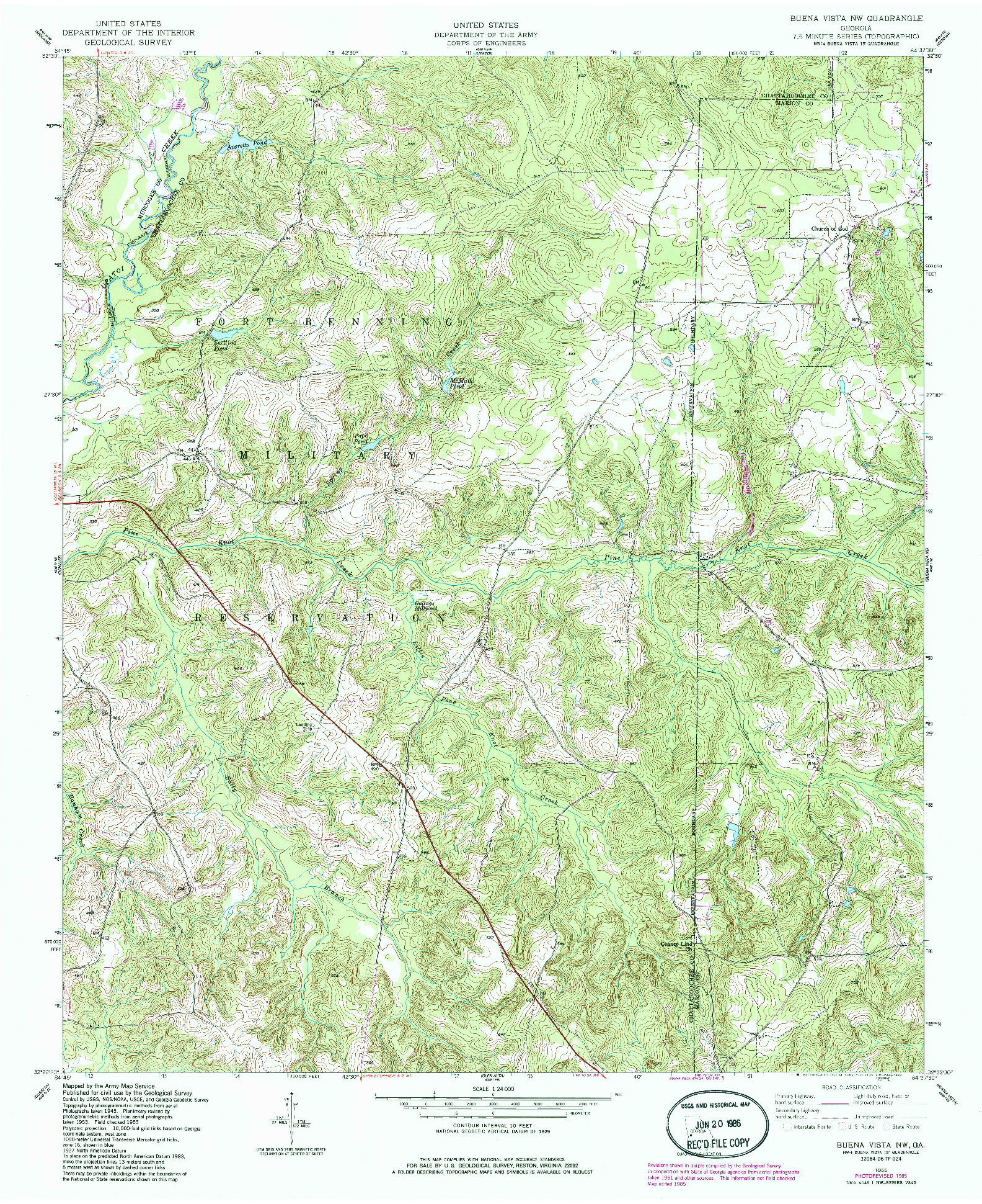 USGS 1:24000-SCALE QUADRANGLE FOR BUENA VISTA NW, GA 1955