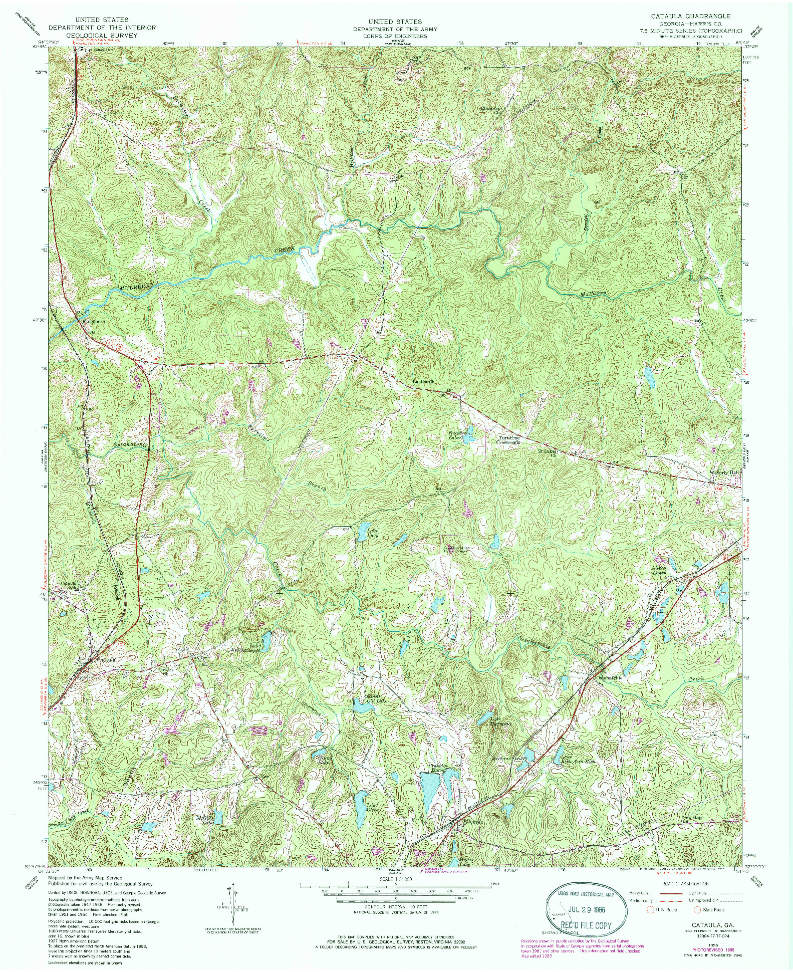 USGS 1:24000-SCALE QUADRANGLE FOR CATAULA, GA 1955