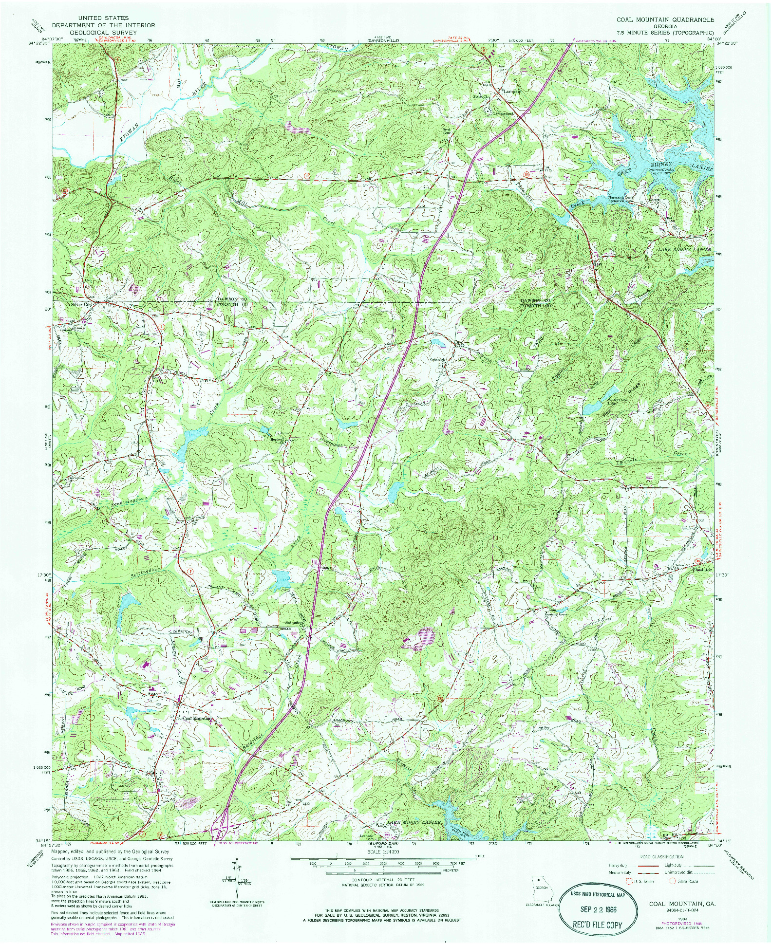 USGS 1:24000-SCALE QUADRANGLE FOR COAL MOUNTAIN, GA 1964