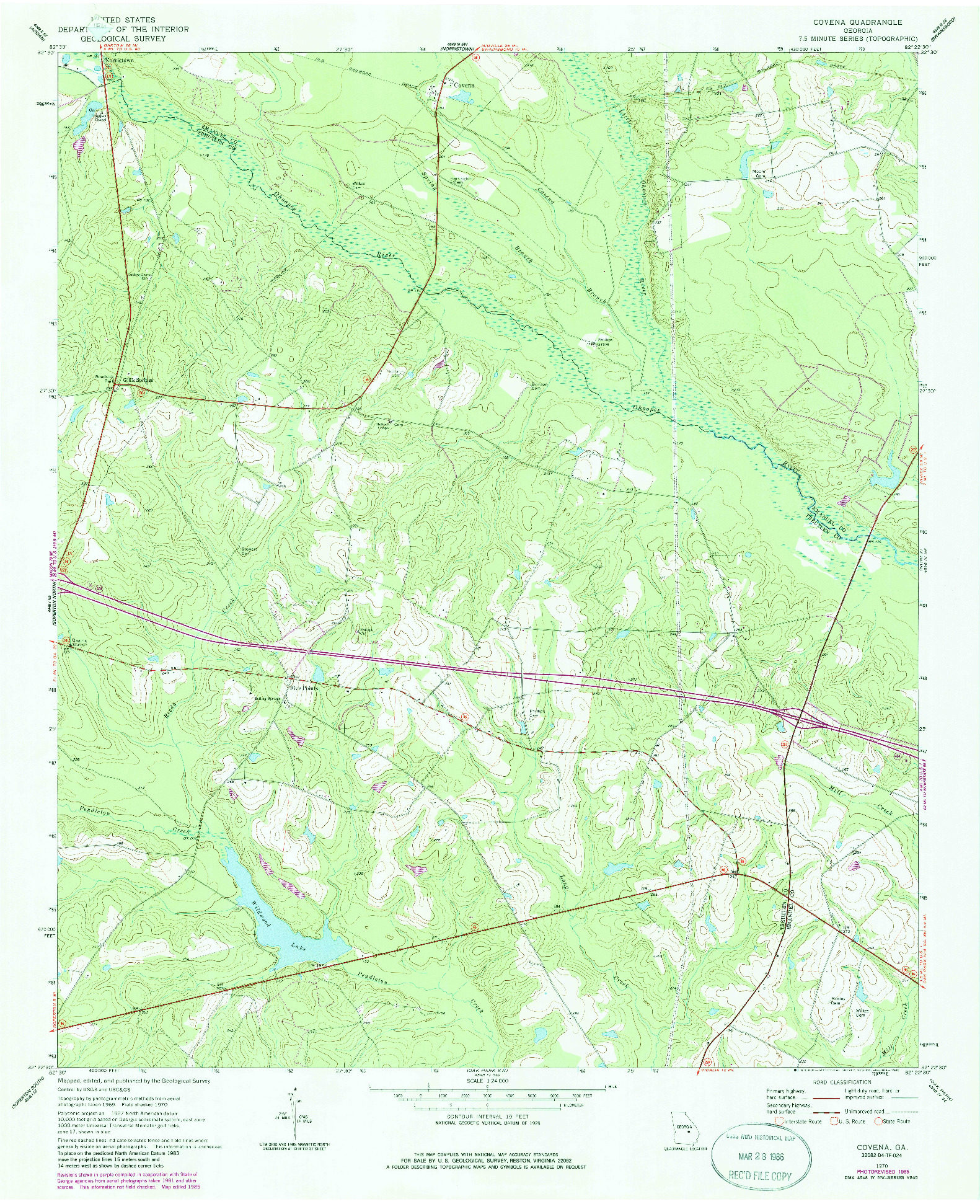 USGS 1:24000-SCALE QUADRANGLE FOR COVENA, GA 1970