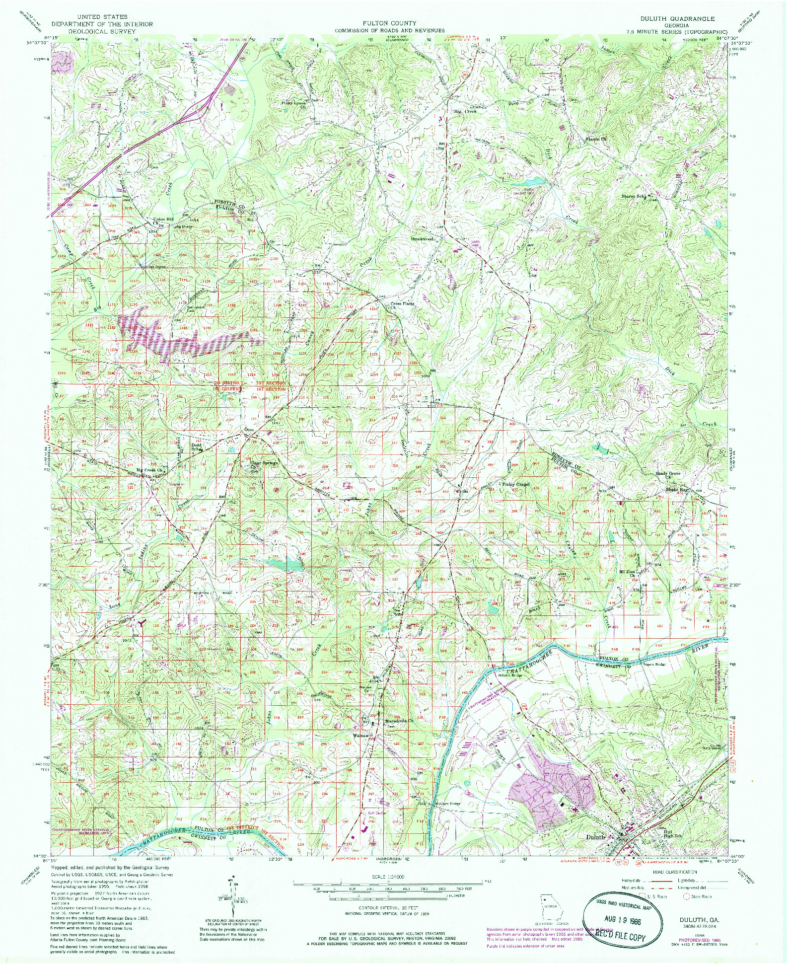 USGS 1:24000-SCALE QUADRANGLE FOR DULUTH, GA 1956