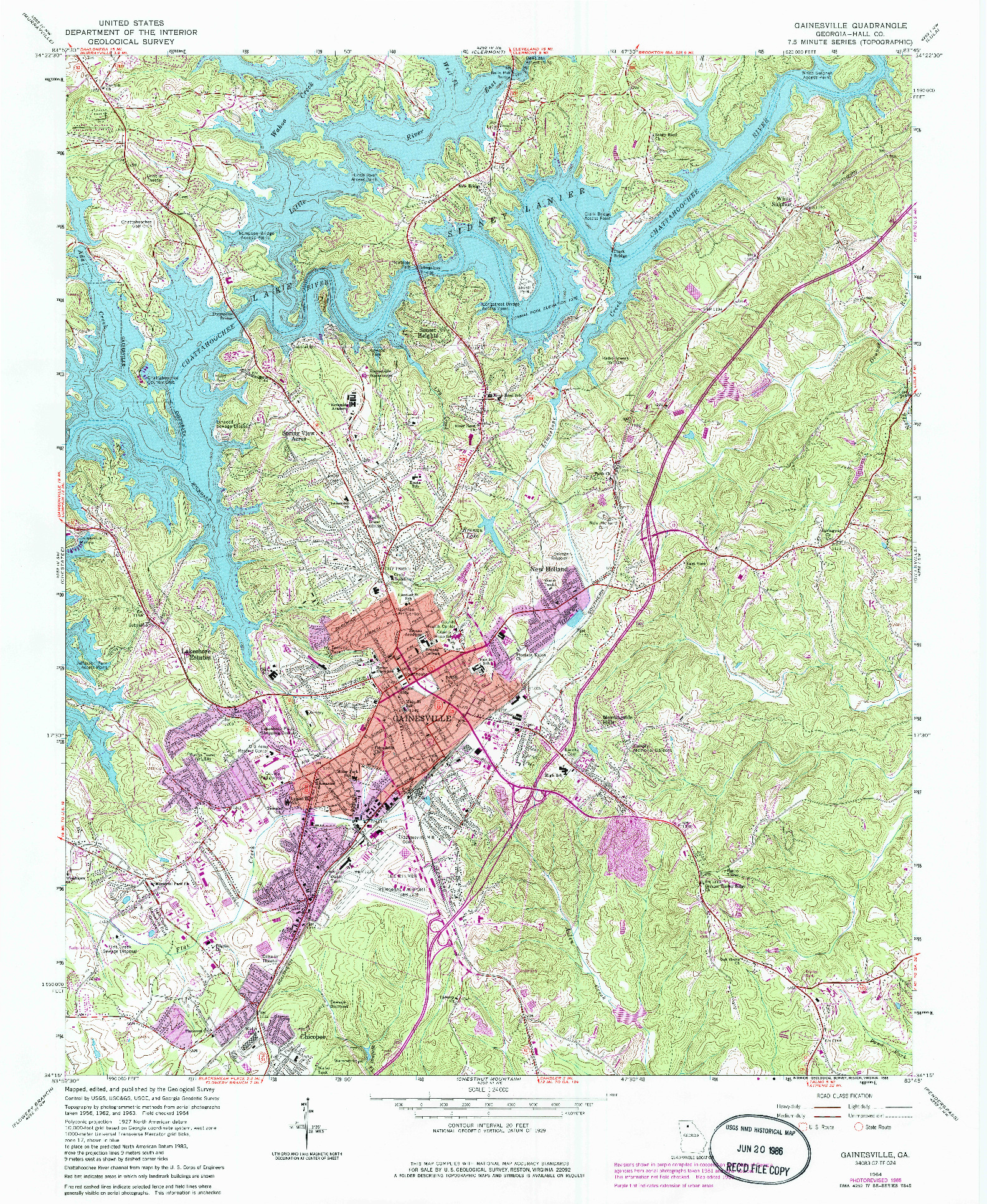 USGS 1:24000-SCALE QUADRANGLE FOR GAINESVILLE, GA 1964