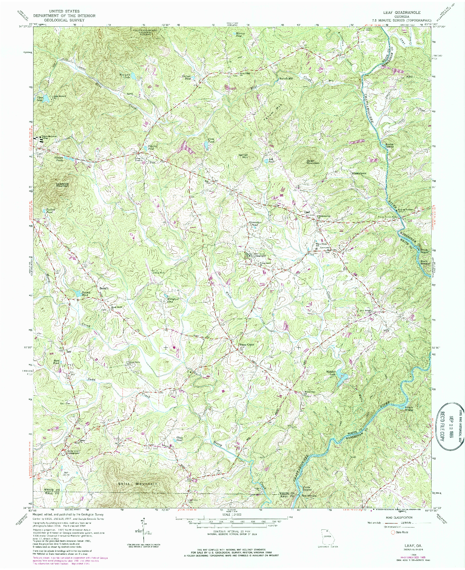 USGS 1:24000-SCALE QUADRANGLE FOR LEAF, GA 1964