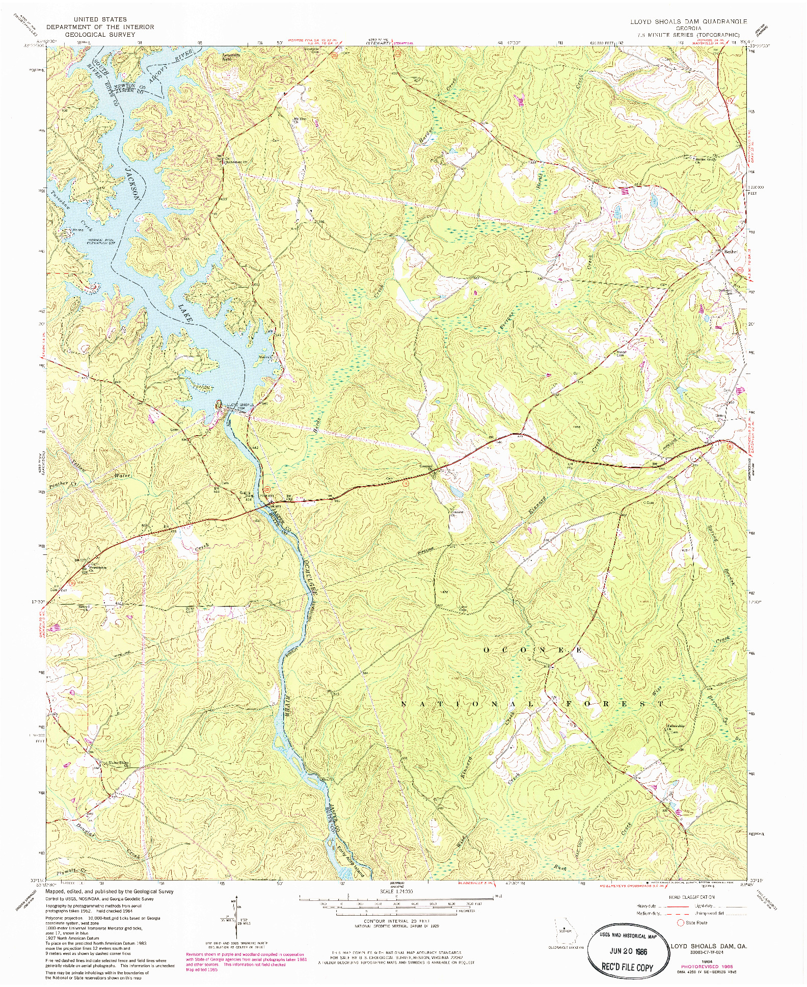 USGS 1:24000-SCALE QUADRANGLE FOR LLOYD SHOALS DAM, GA 1964