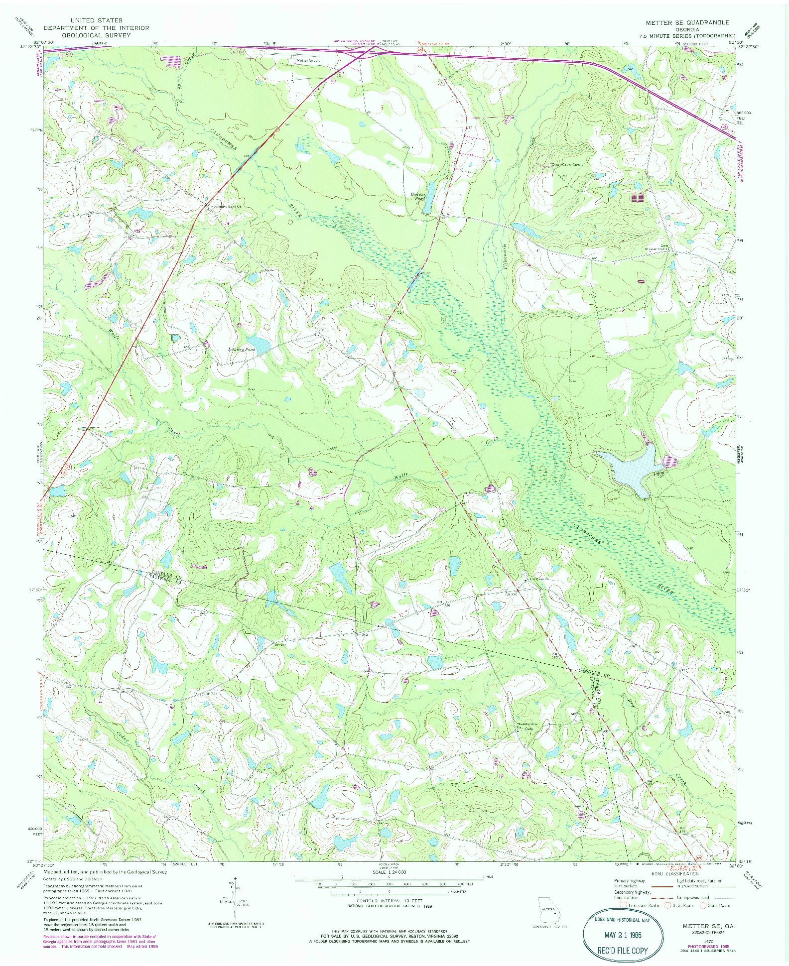 USGS 1:24000-SCALE QUADRANGLE FOR METTER SE, GA 1970