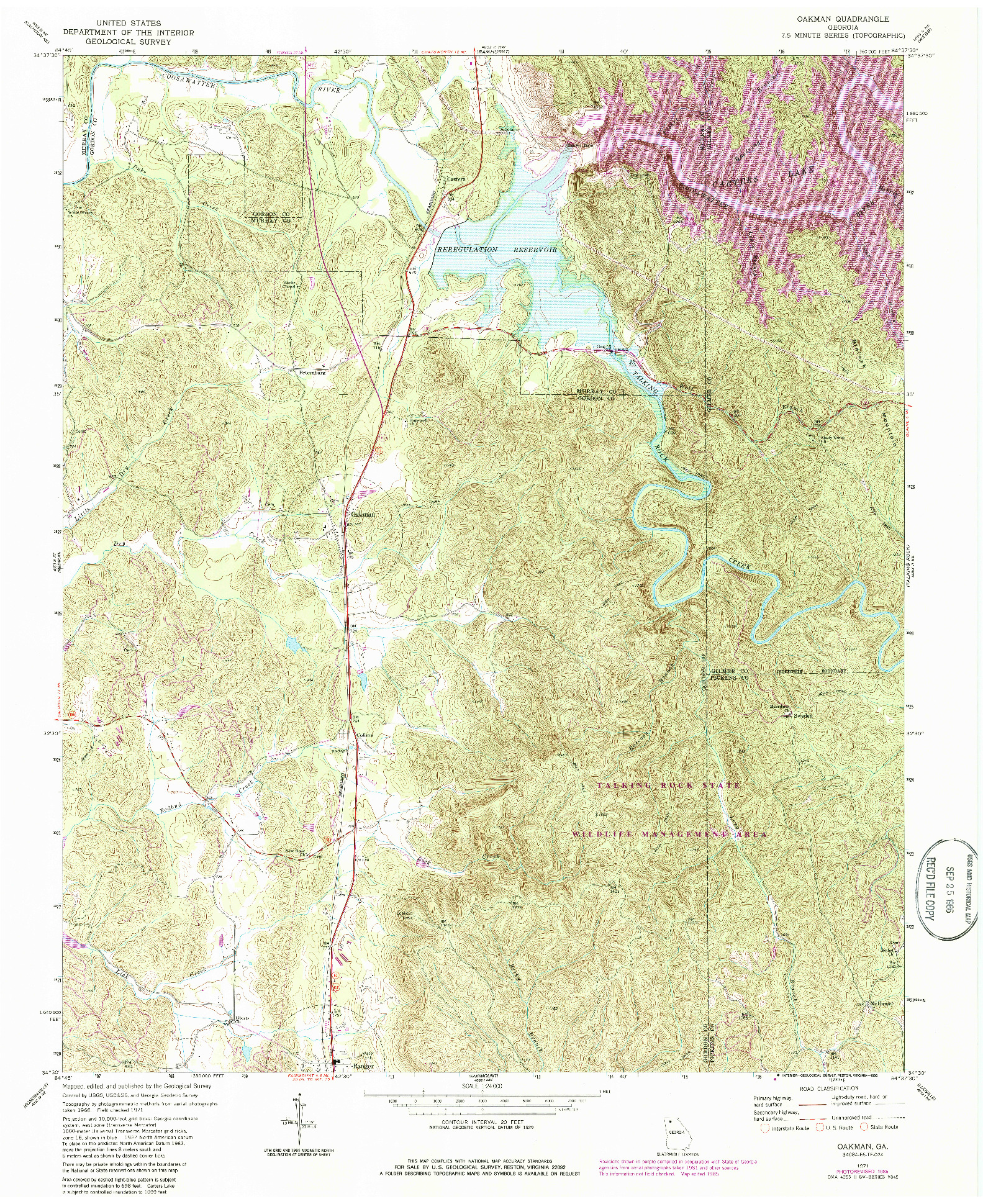 USGS 1:24000-SCALE QUADRANGLE FOR OAKMAN, GA 1971