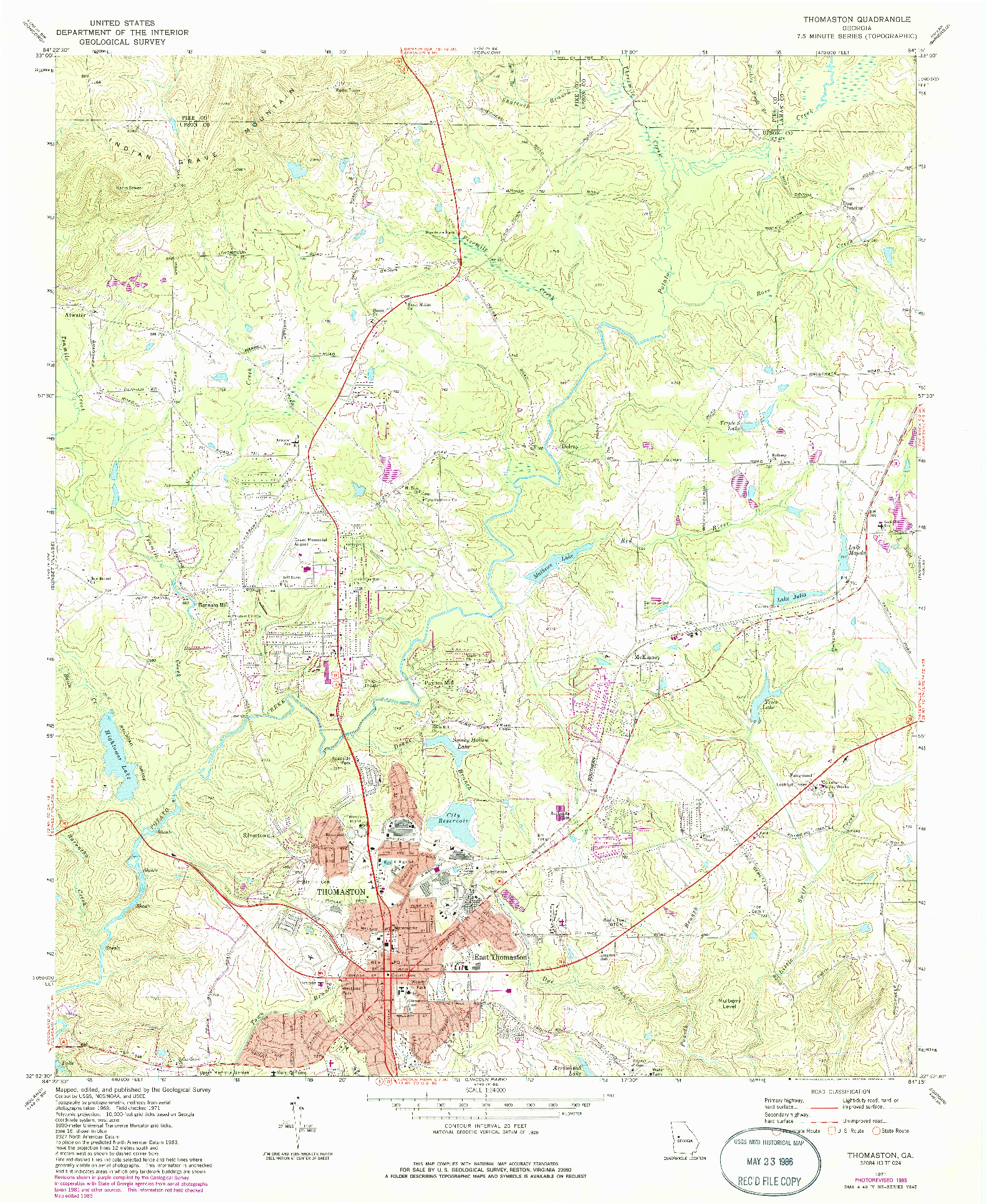 USGS 1:24000-SCALE QUADRANGLE FOR THOMASTON, GA 1971