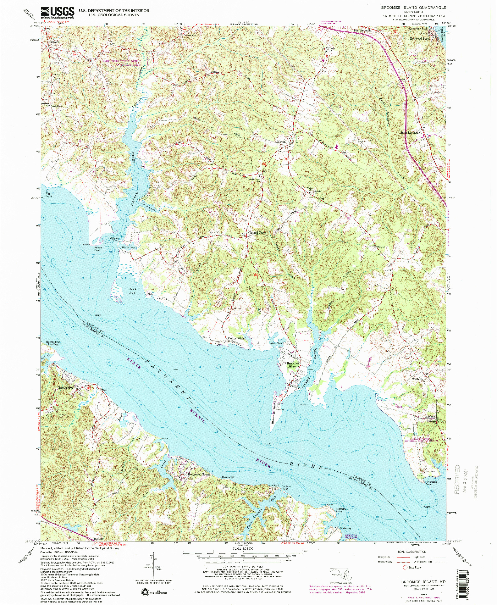 USGS 1:24000-SCALE QUADRANGLE FOR BROOMES ISLAND, MD 1963