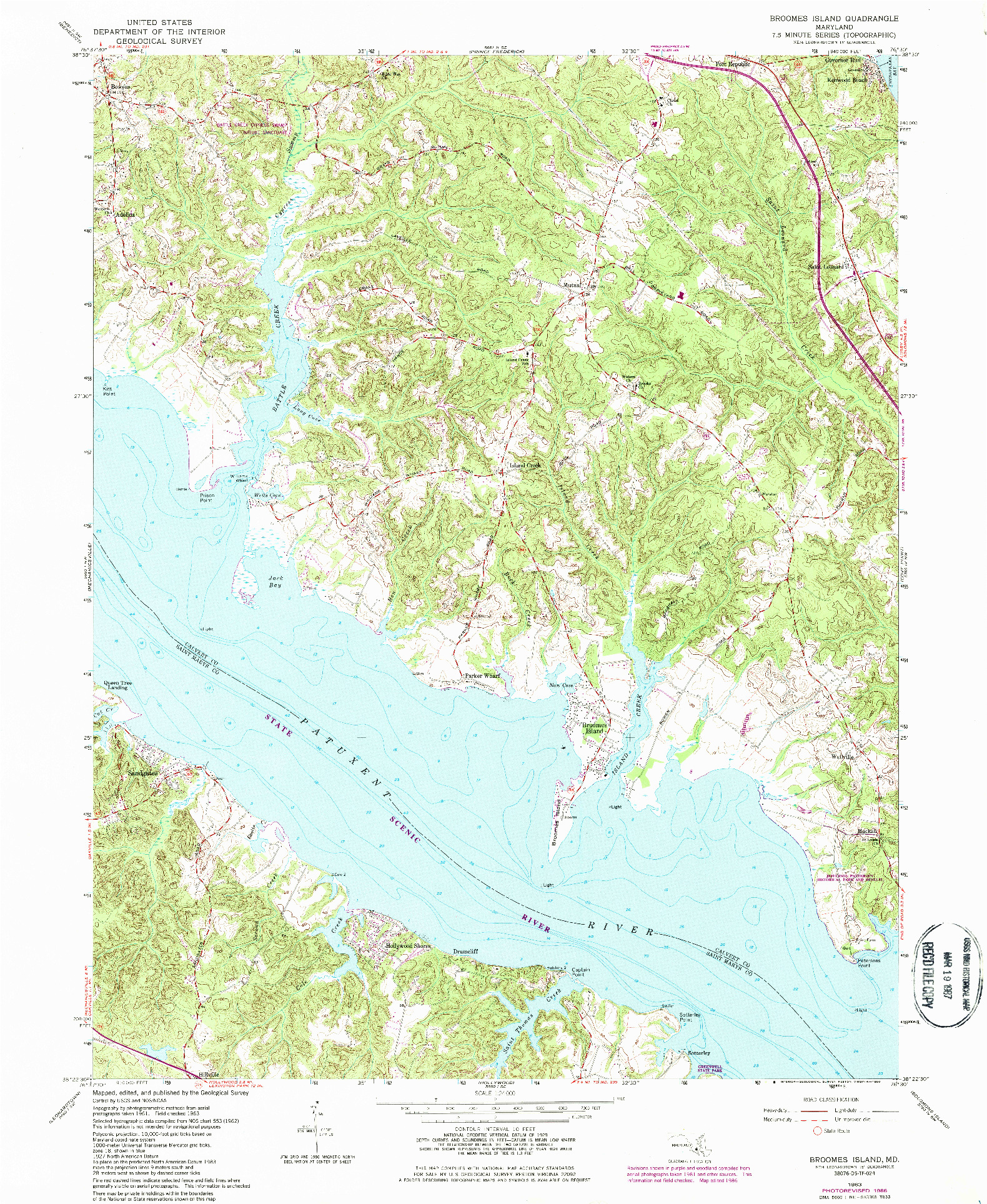 USGS 1:24000-SCALE QUADRANGLE FOR BROOMES ISLAND, MD 1963